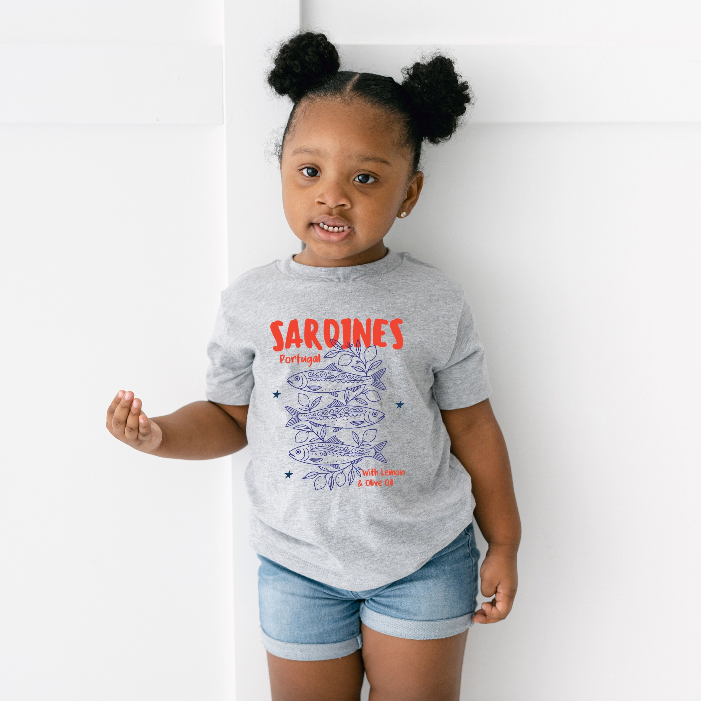 The Juniper Shop - Sardines With Lemon and Olive Oil Toddler Short Sleeve Graphic T-Shirt