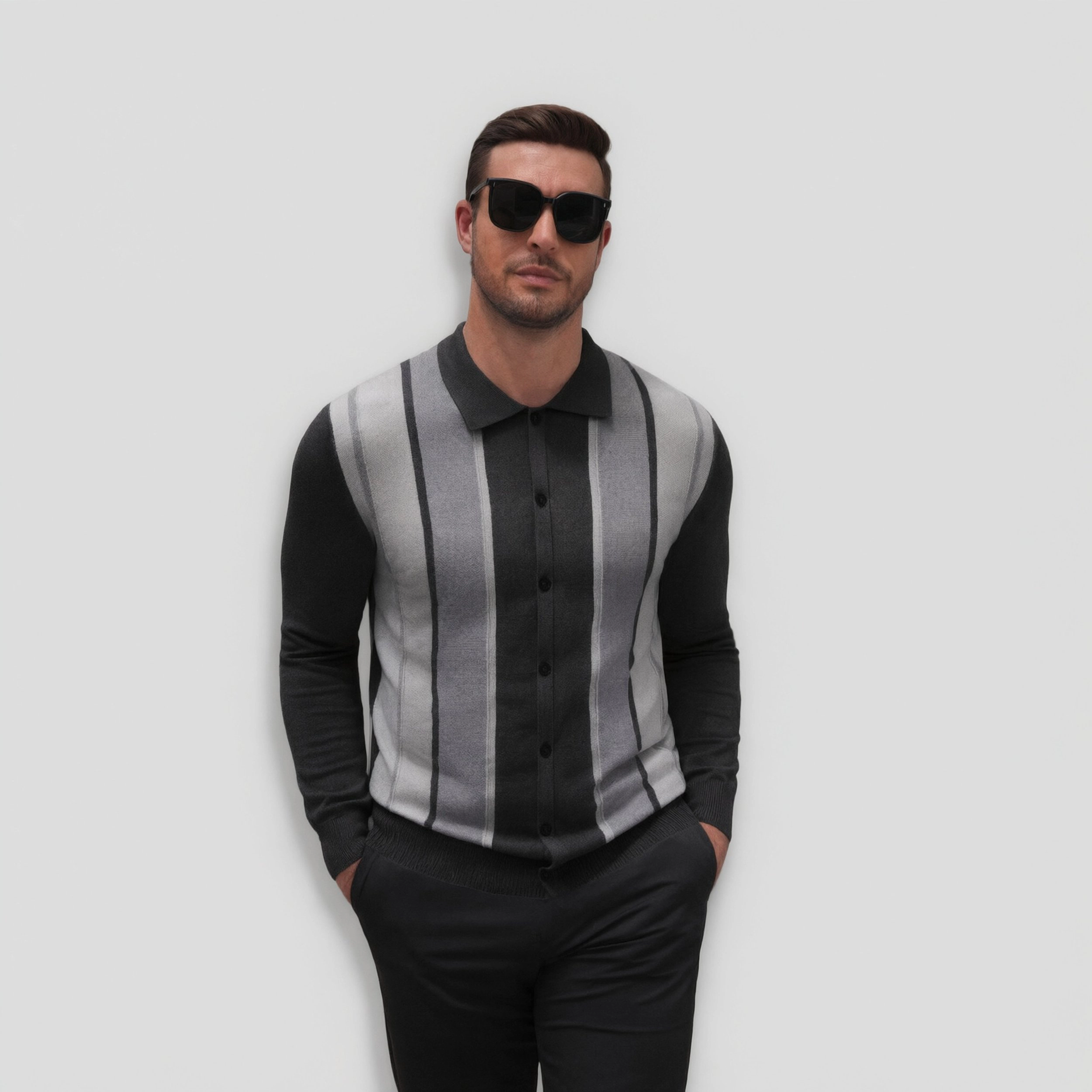 COOFANDY Men's Polo Cardigan Button Down Knit Sweater Jacket