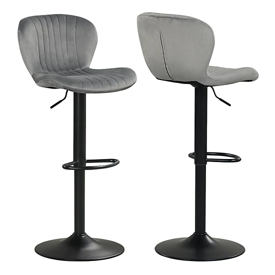 LJG Adjustable Counter Height Chairs Set of 2 with Velvet Upholstered Backrests