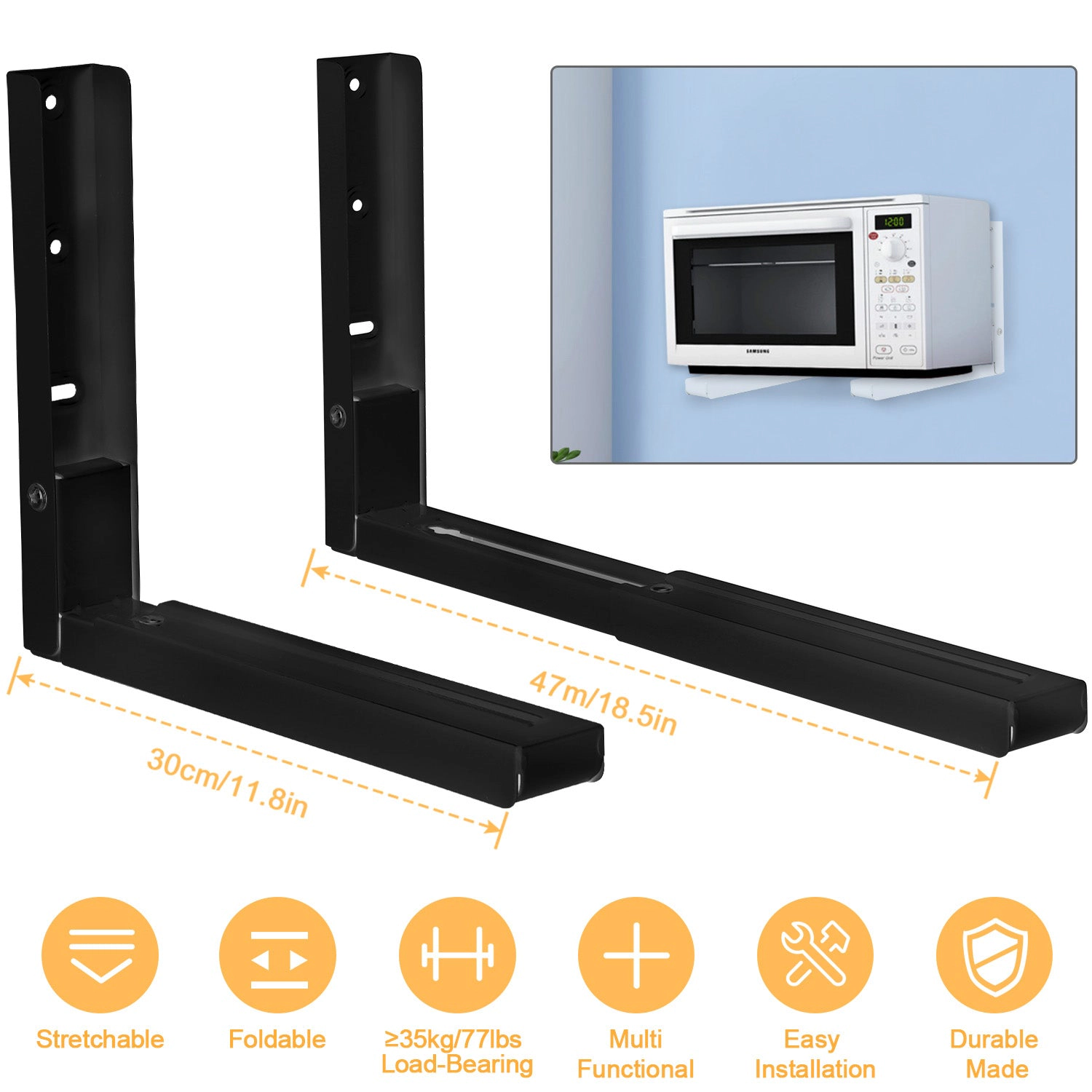 GBruno 2-Piece Adjustable Microwave Wall Mount Bracket