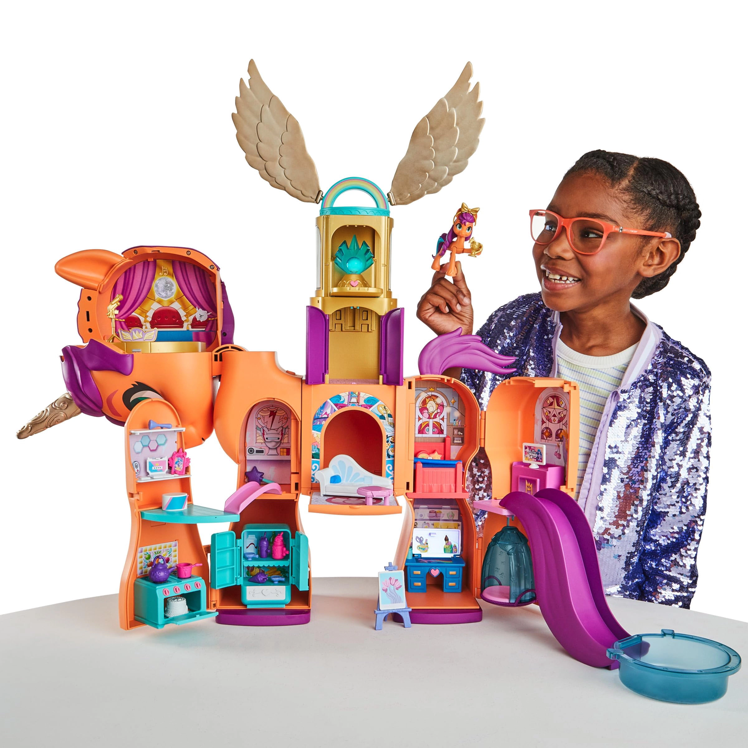 Sunny's Playset Reveal, 25-Inch-Tall Transforming Doll Playsets and Interactive Toys for 5 Year Old
