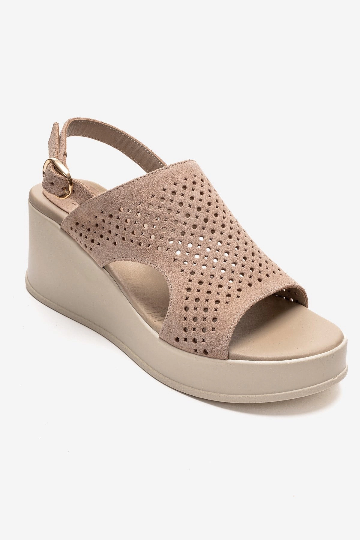 Forever & Always Womens Jadira Leather Wedge Sandals