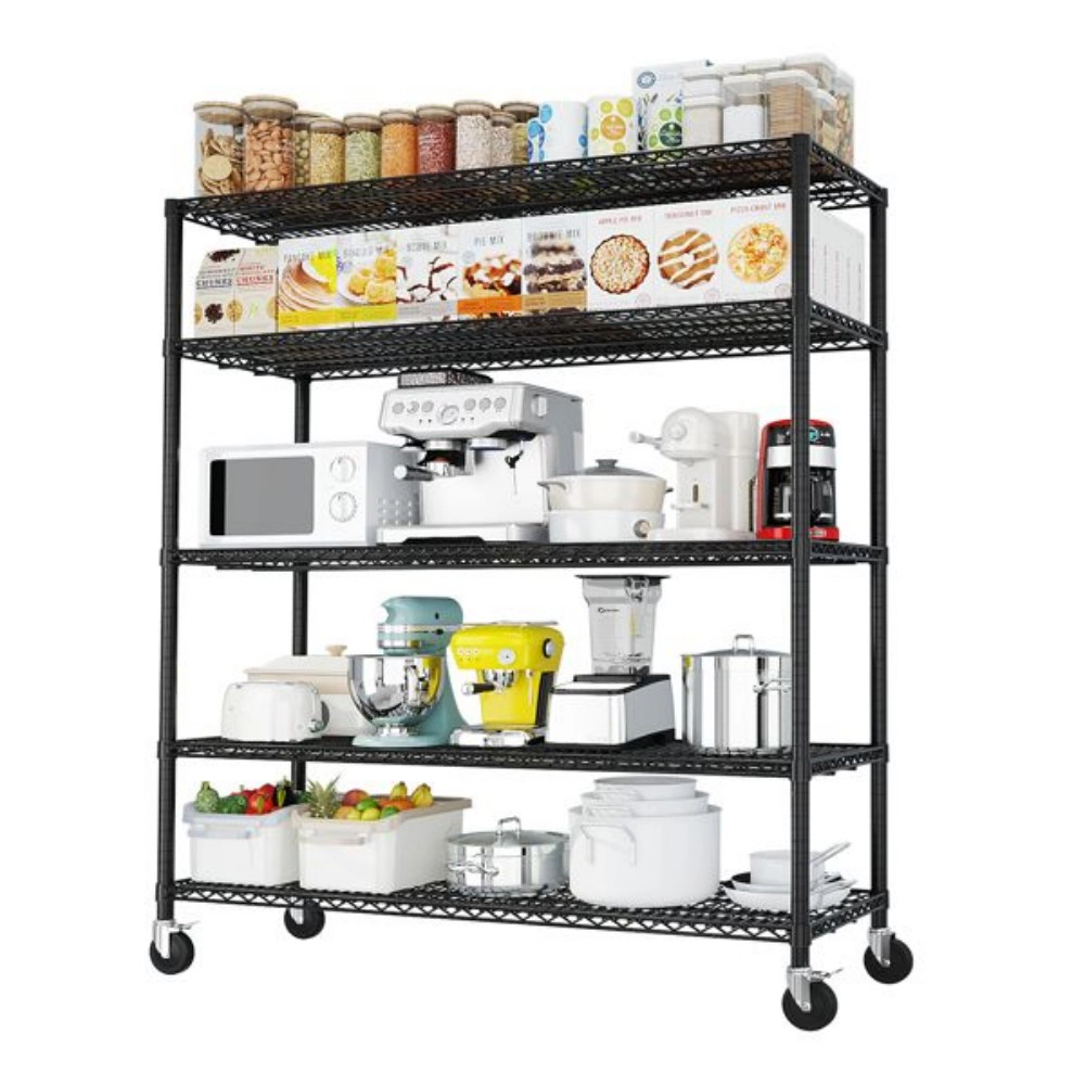 Flynama Heavy Duty Wire Shelving with Wheels 3200LBS NSF Adjustable Steel Rack for Garage Pantry and Commercial
