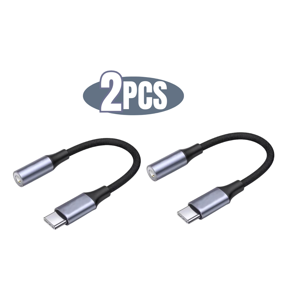 Qixxronics USB-C to 3.5mm Headphone Jack Adapter, (2 Pack) USB C to AUX Adapter