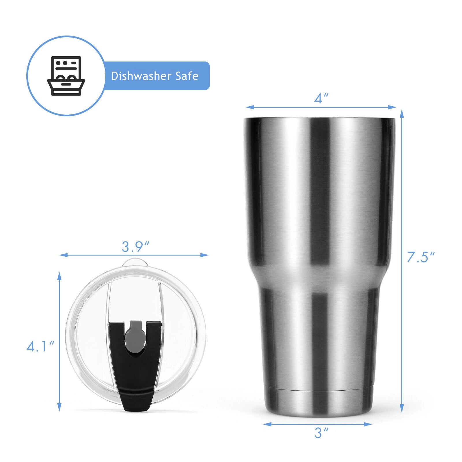 SlickBlue Double Wall Vacuum Travel Tumbler for Hot & Cold Beverages