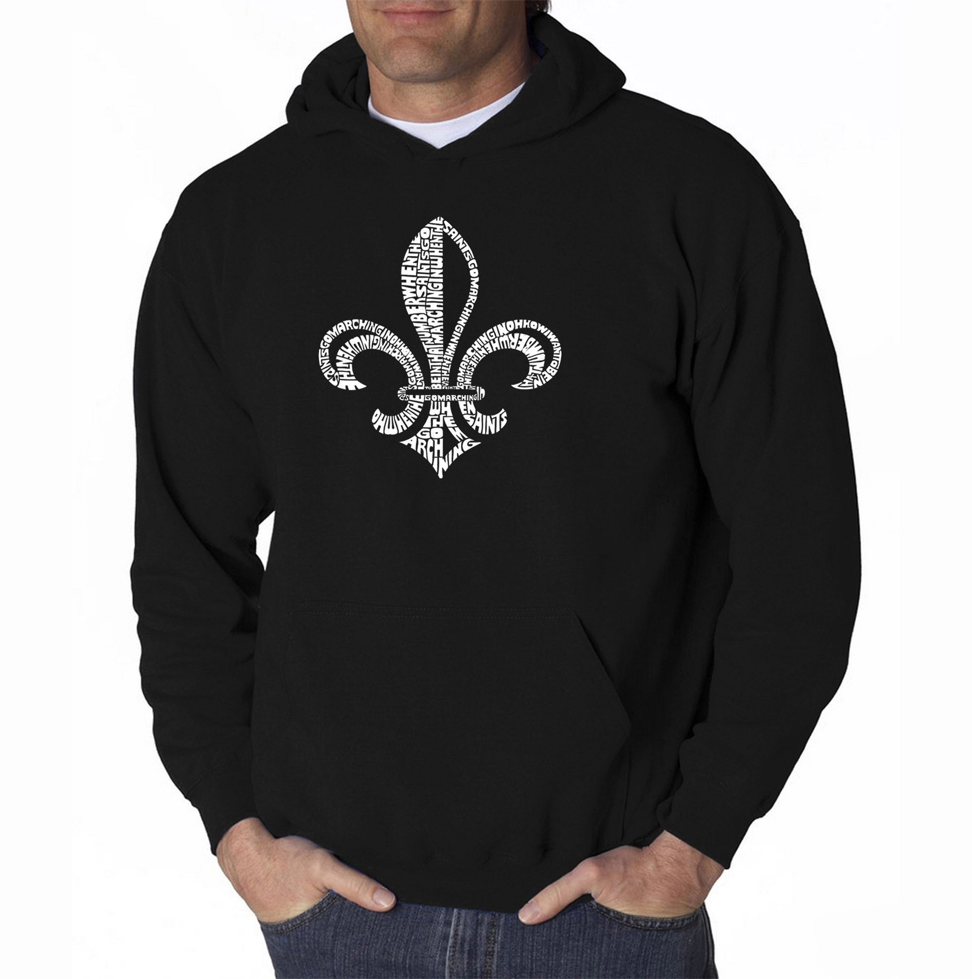LA Pop Art LYRICS TO WHEN THE SAINTS GO MARCHING - Men's Word Hooded Sweatshirt