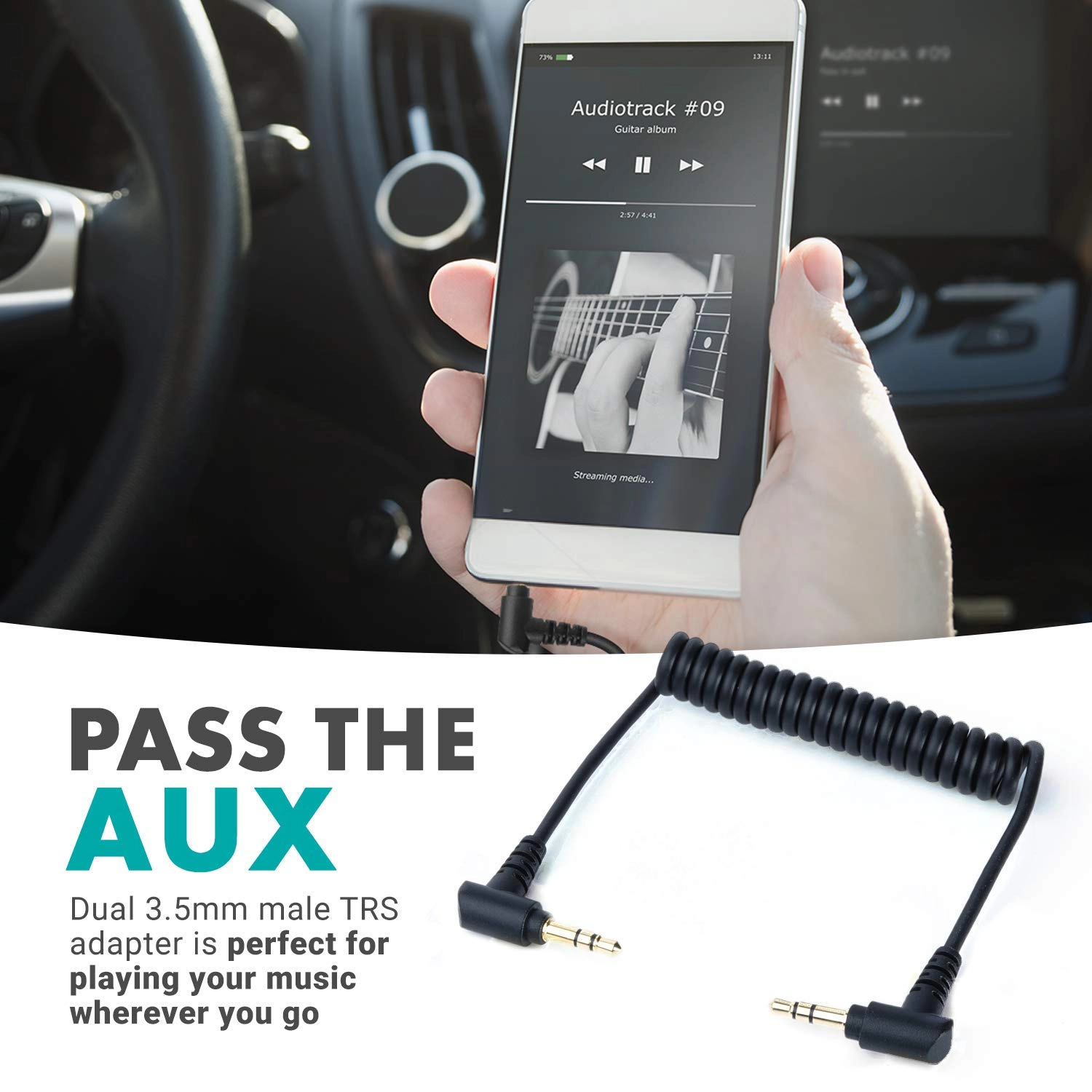 Movo MC1 3.5mm Audio Cable - Dual Male TRS Connectors