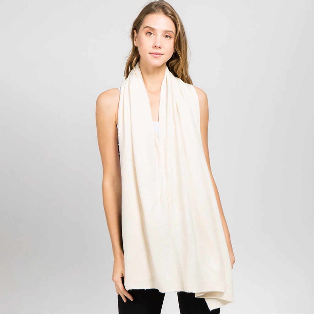 TRUEDAMES Women Solid Versatile Asymmetrical Poncho Wrap / Scarf