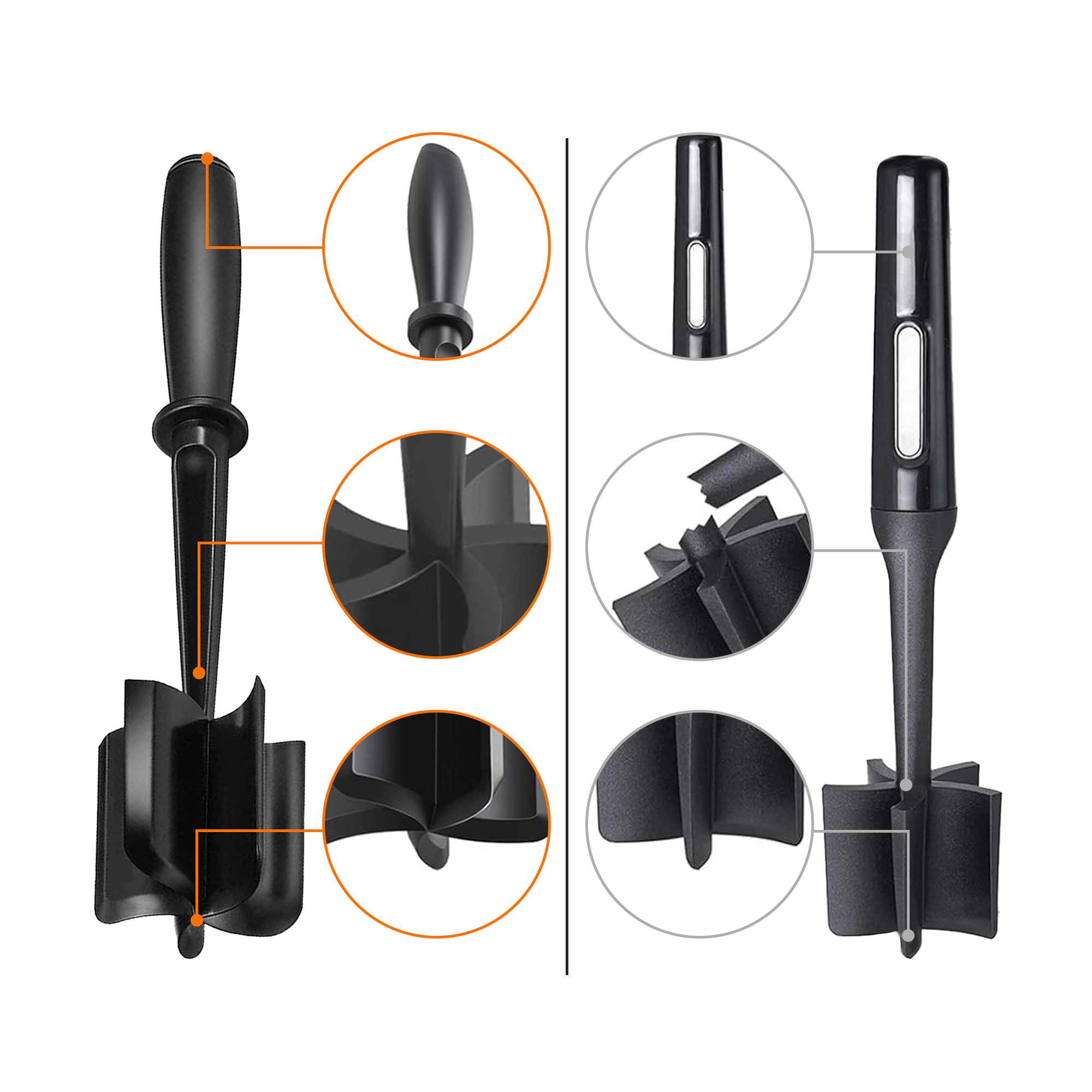 Cheer Collection Heat Resistant Nylon Meat Chopper with 5-Blade Pinwheel Design and Thumb Rest