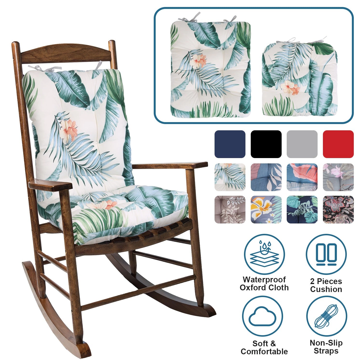 NEW Home Unisex 2-Piece Rocking Chair Cushion Set