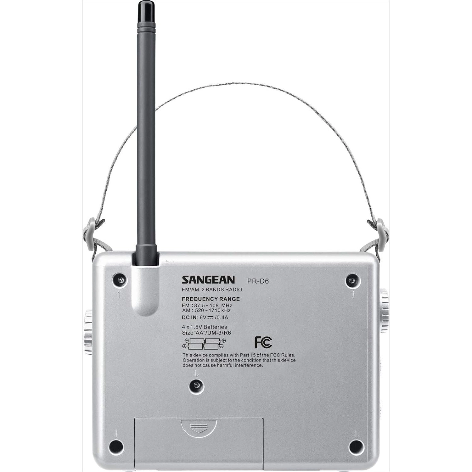 SANGEAN PR-D6 Compact AM/FM Portable Radio, 3-Inch Speaker