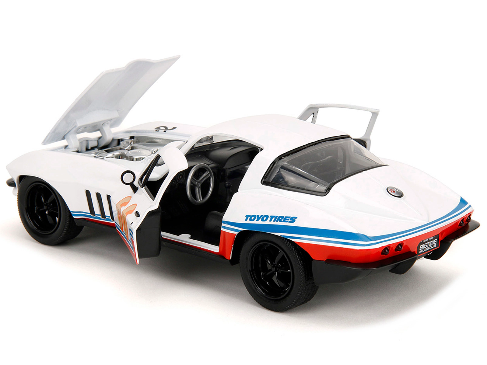 Jada 1966 Chevrolet Corvette #66 "Racing Spirit" White with Graphics "Bigtime Muscle" Series 1/24 Diecast