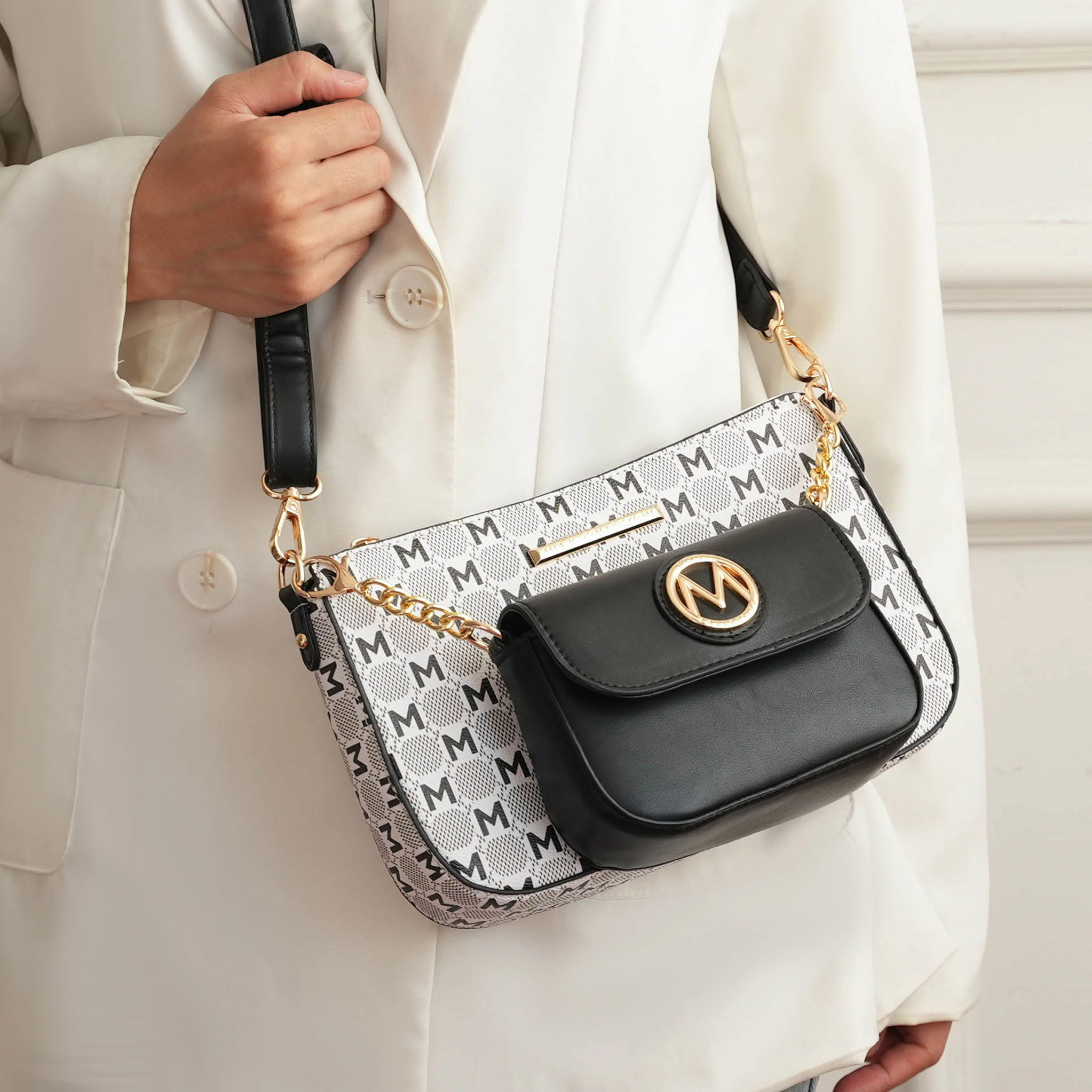 MKF Collection by Mia K Ciri Women’s Monogram Vegan Leather Crossbody Bag