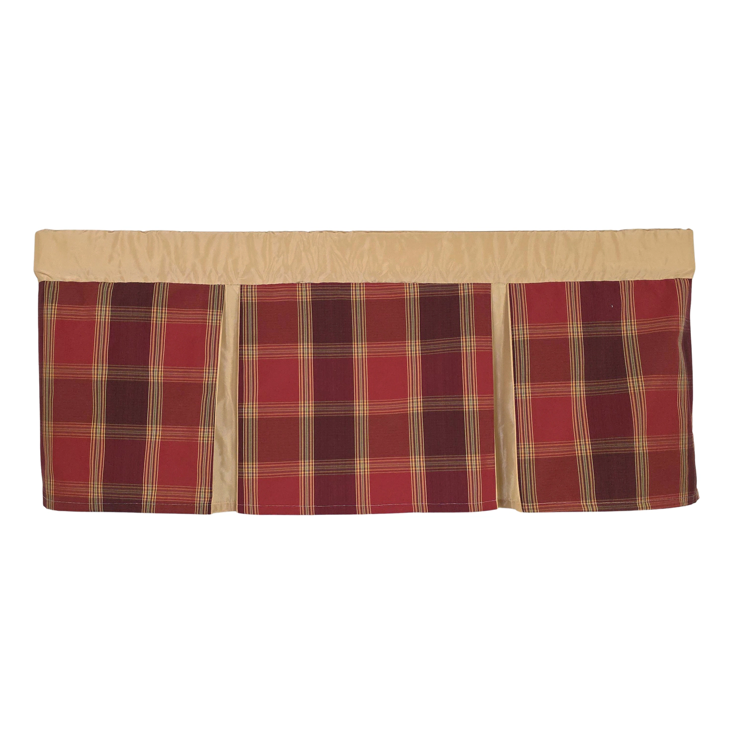 RLF Home Duncaster Pleated Window Valance 100% Cotton Rod Pocket 50" x 17" Burgundy