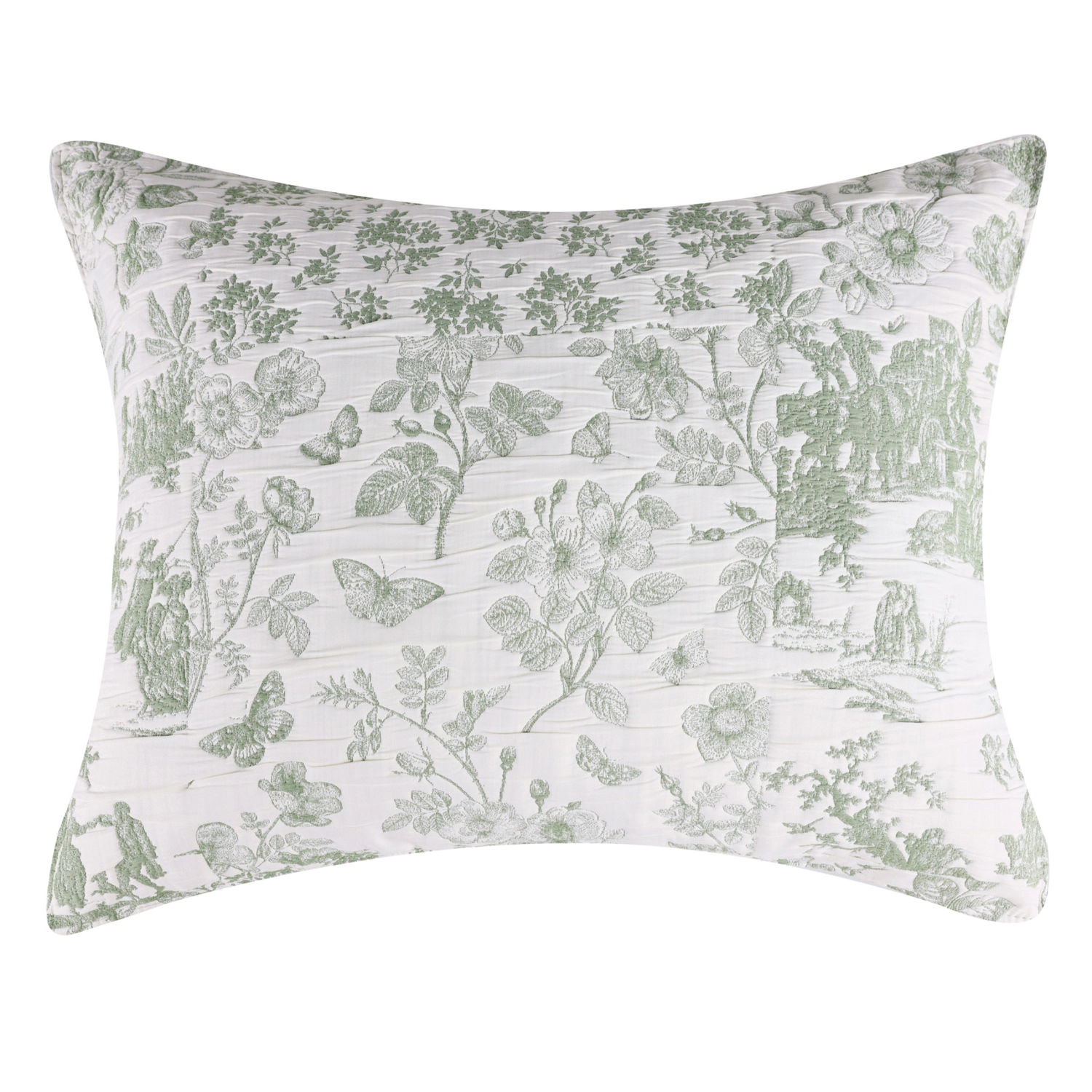 Greenland Home Fashions Toile Patch 100% Jacquard Woven Polyester Pillow Sham