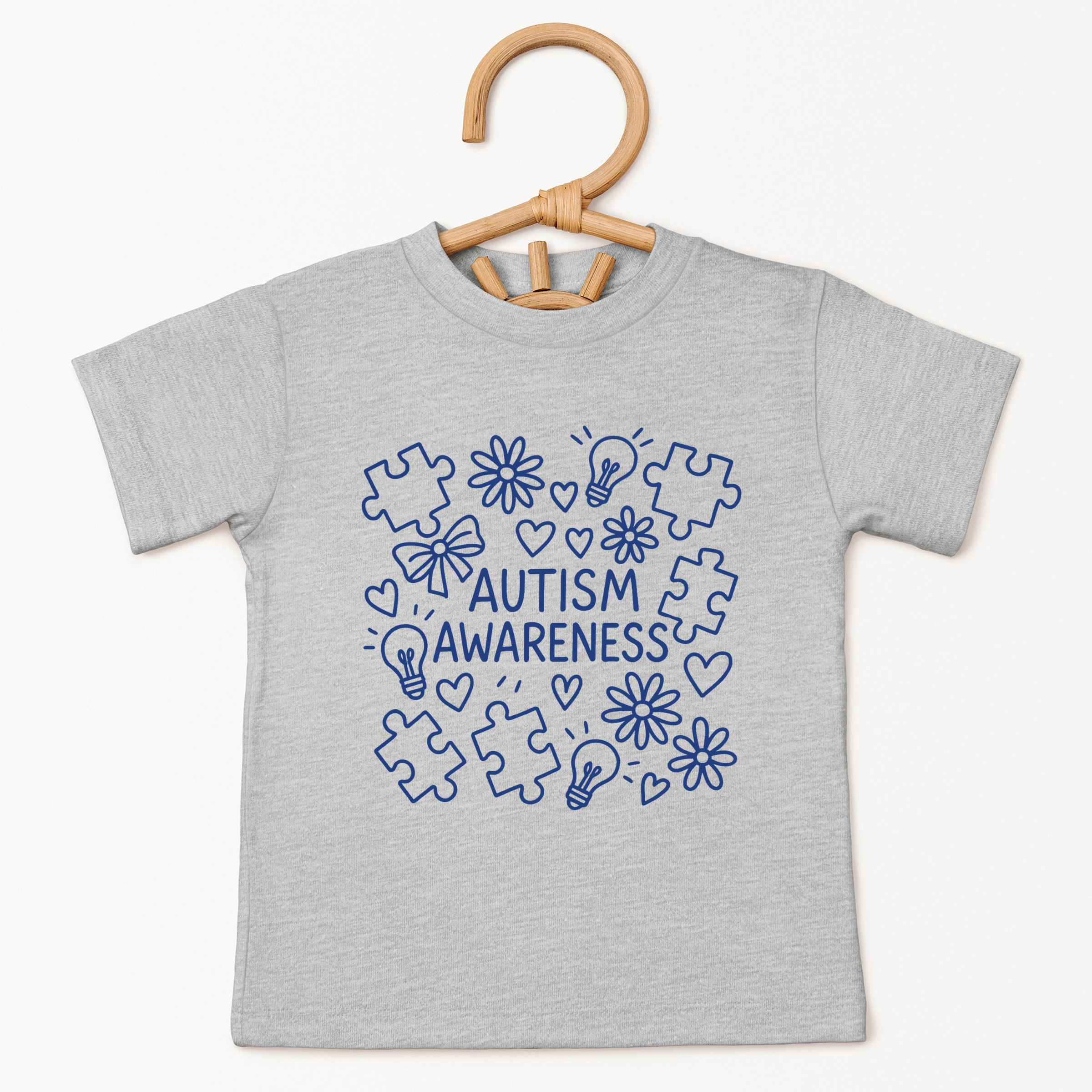 The Juniper Shop - Autism Awareness Puzzle Outline Toddler Short Sleeve Graphic T-Shirt