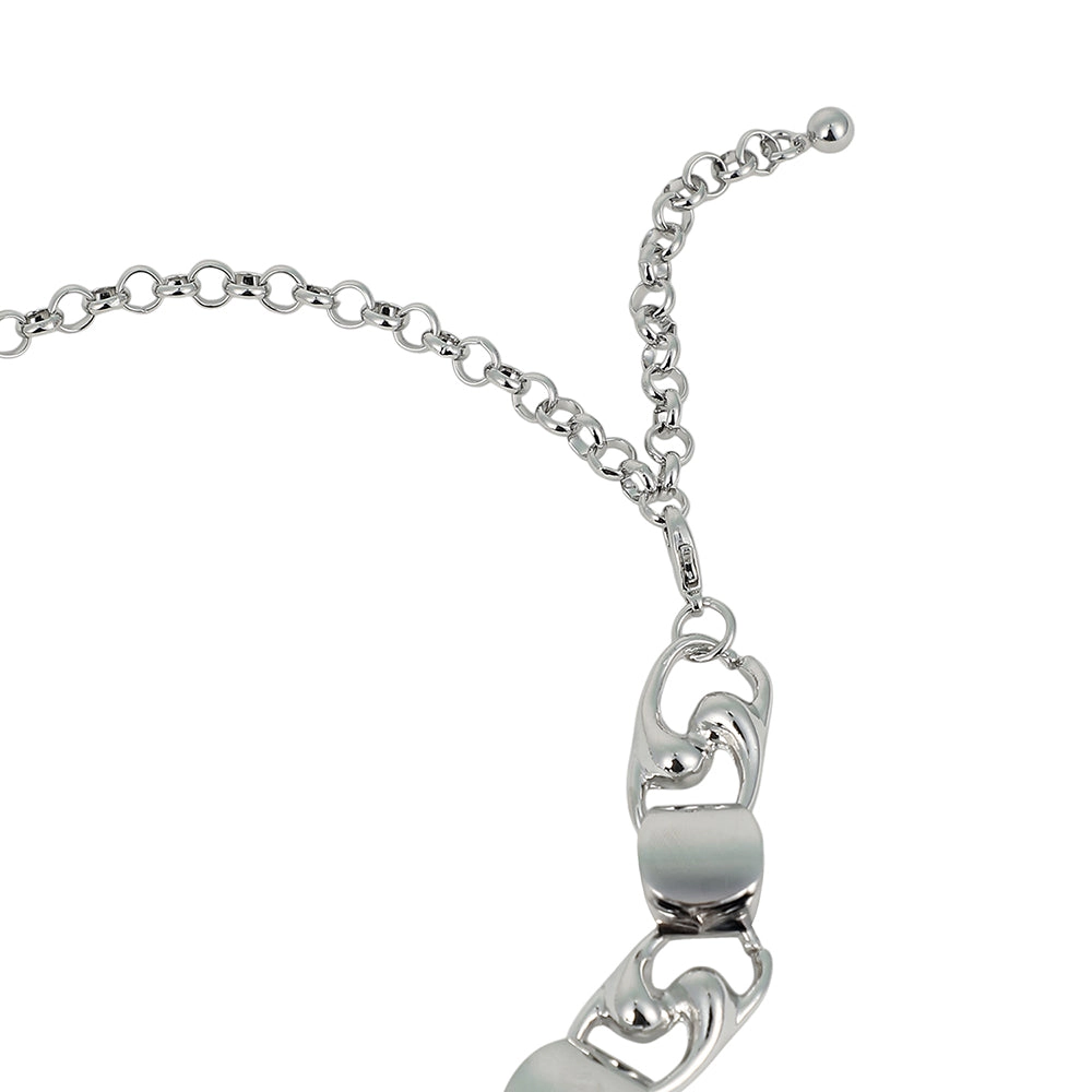 SOHI Women's The Swirlblock-Link Chain Necklace - Metallic Silver