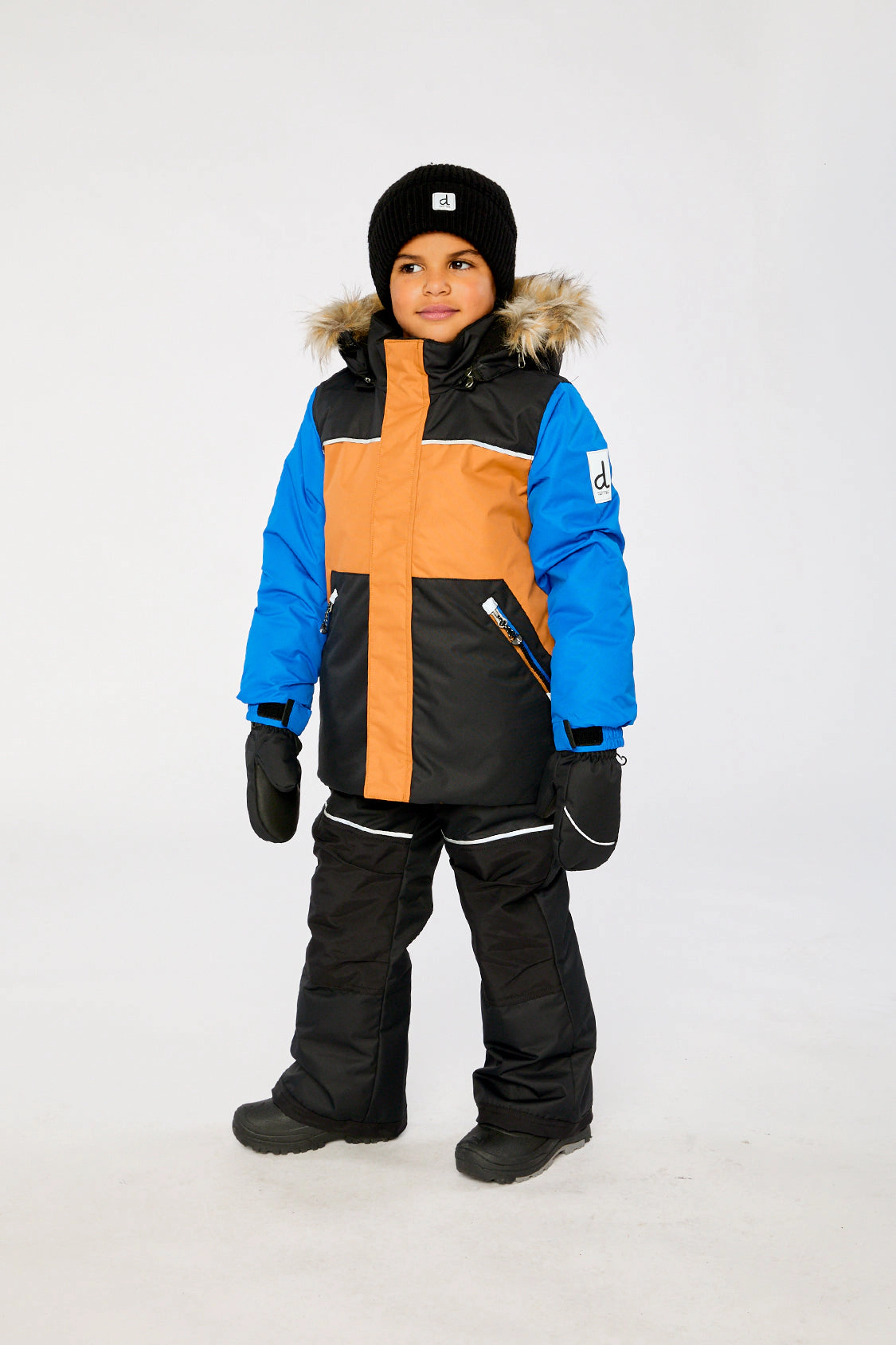 Deux par Boys Colorblock Two Piece Discover Snowsuit with Hooded Jacket and Snow Pants