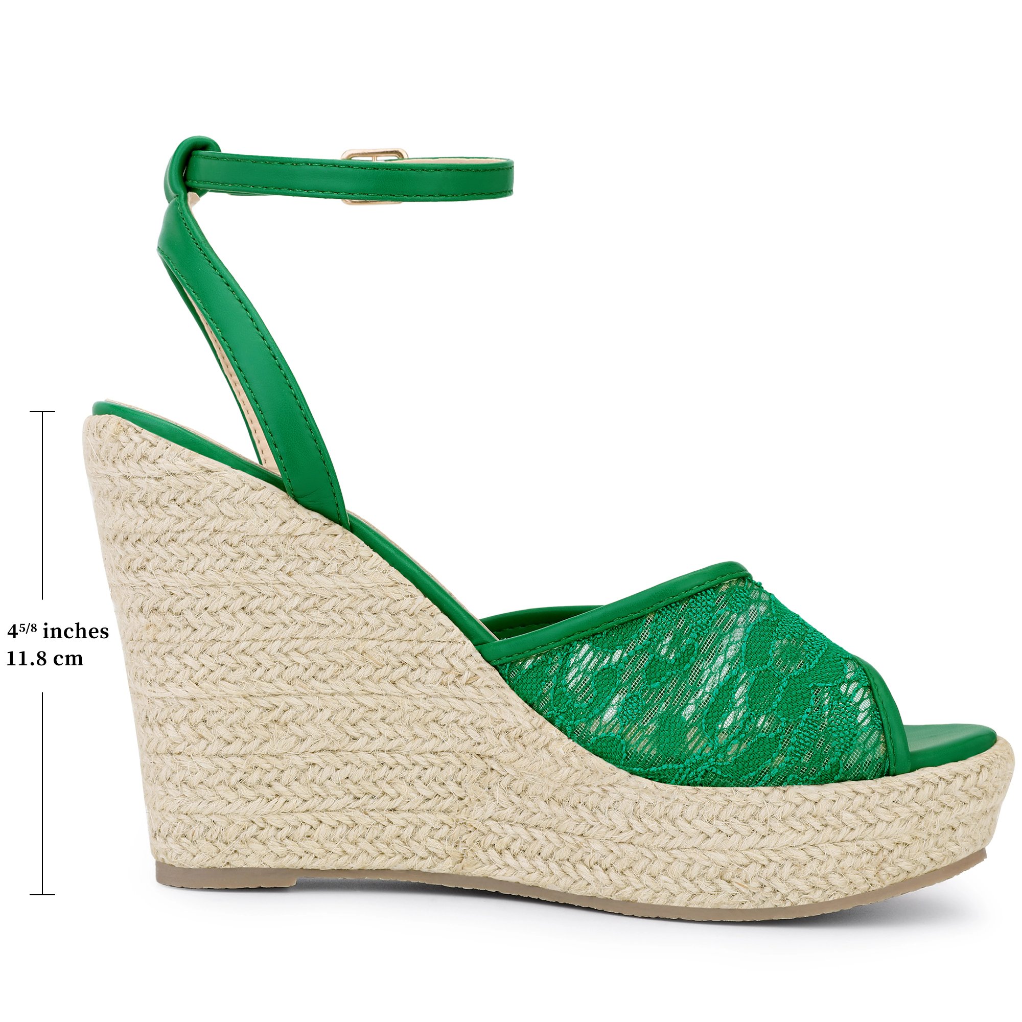 BLISSFUL STEP Women's Lace Wedges Platform Heel Espadrille Wedge Heels Sandals