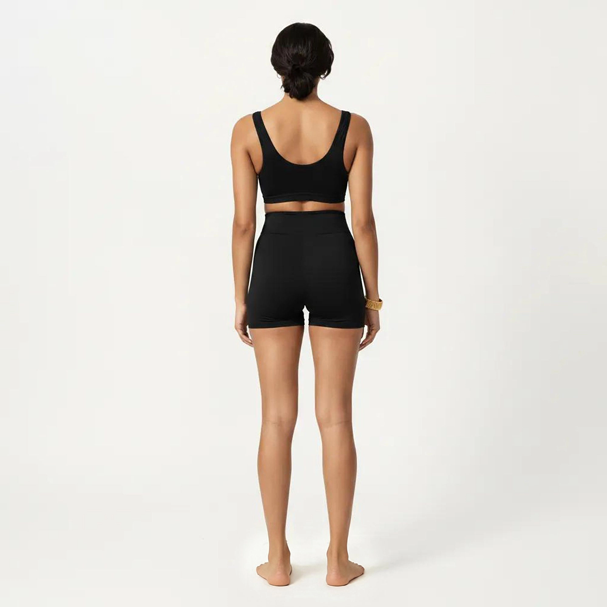Anna-Kaci Women's Two-Piece Maternity Swimwear Set with Cropped Tank Top and High-Waisted Shorts