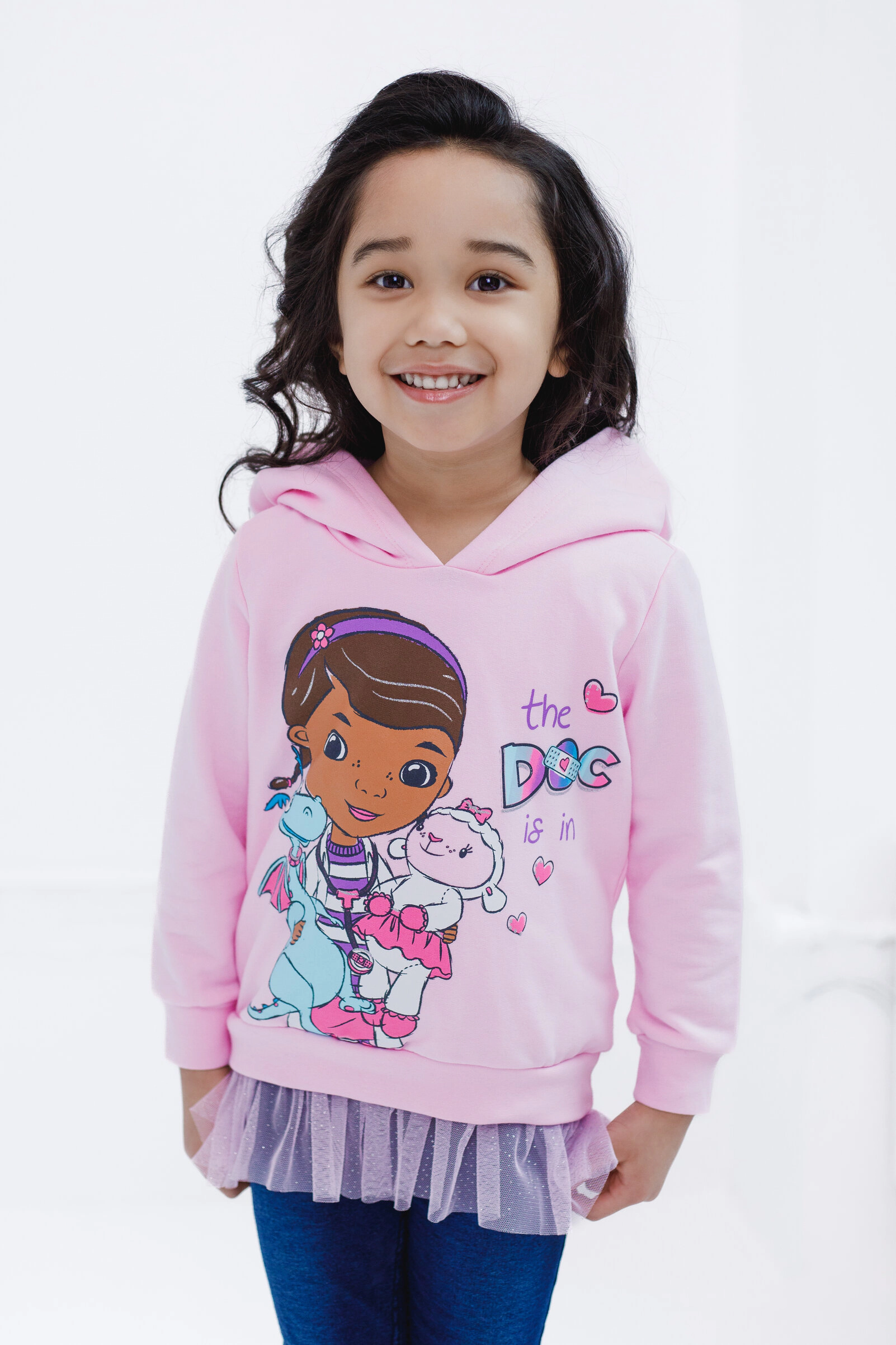 Disney Doc Mcstuffins Girls' Fleece Pullover Hoodie