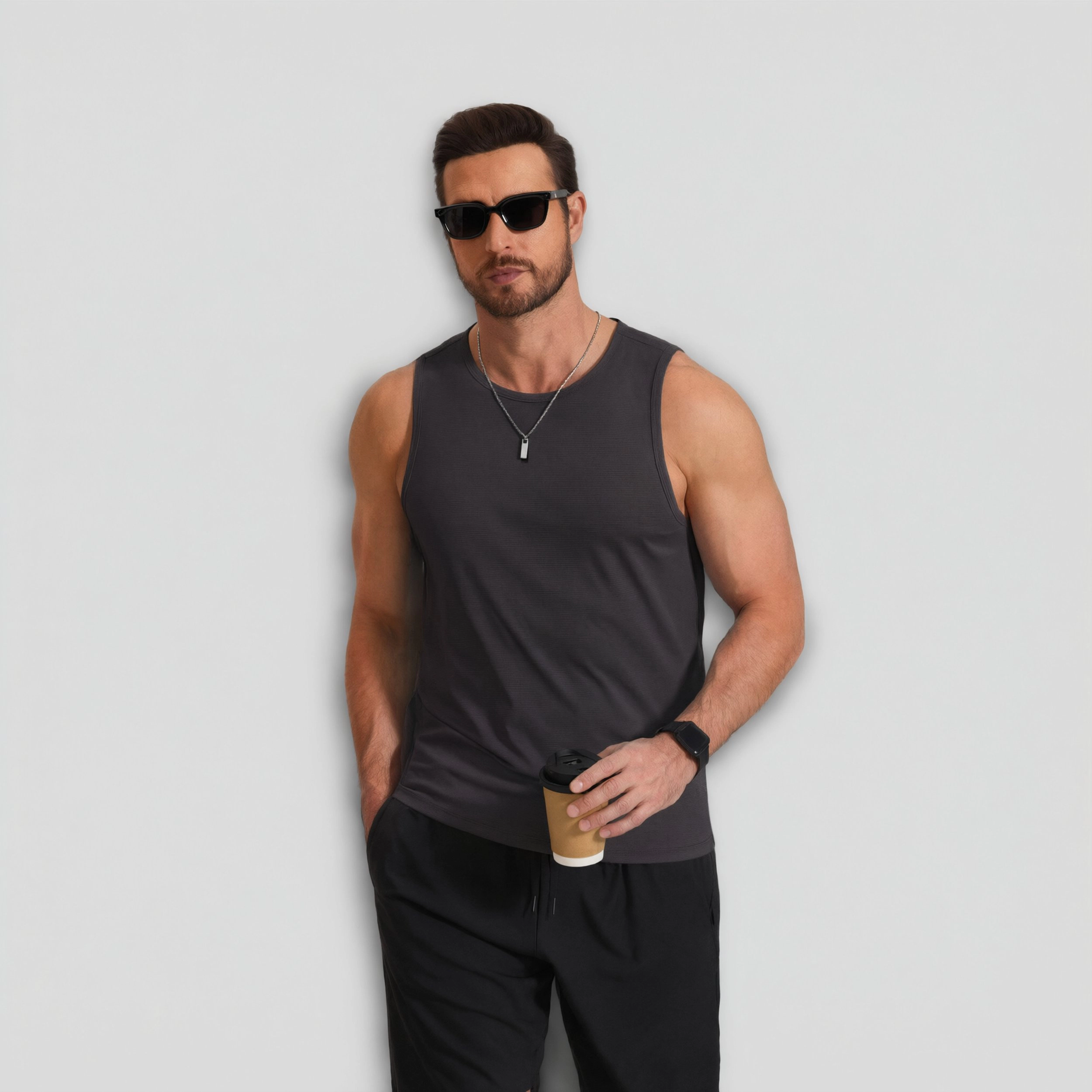 COOFANDY Men's Regular Fit Crew Neck Sleeveless Gym Training Tank Top