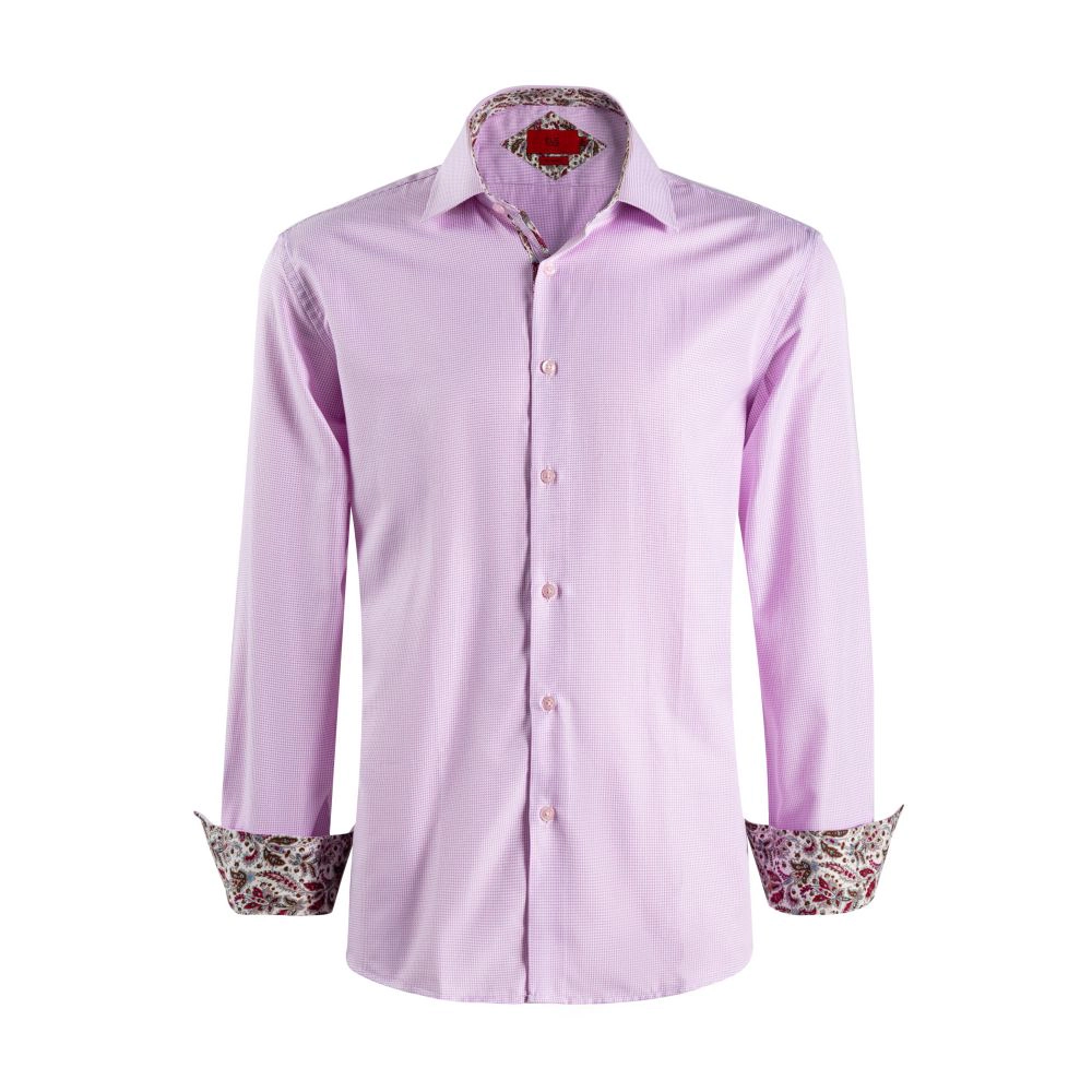 Elie Balleh Slim Fit Mens Houndstooth Shirt