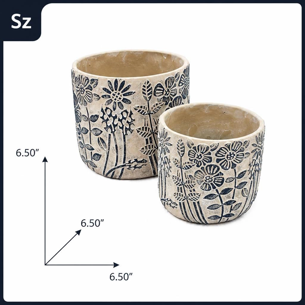 WOW PIONEER Durable Solid Cement Planter Pot for Patio Balcony Garden Outdoor