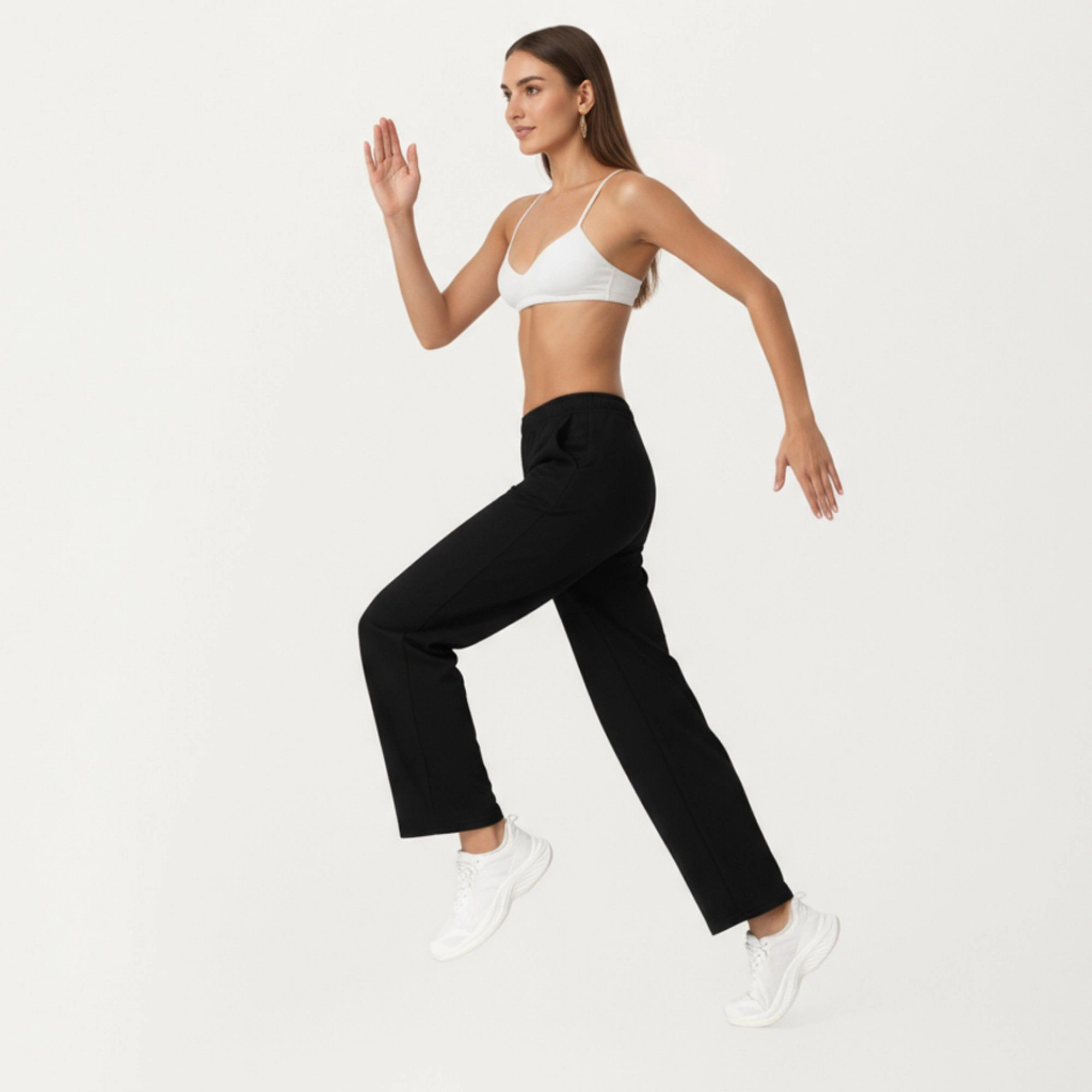 Anna-Kaci Women's High-Waist Relaxed Fit Sweatpants with Elastic Waistband and Side Pockets