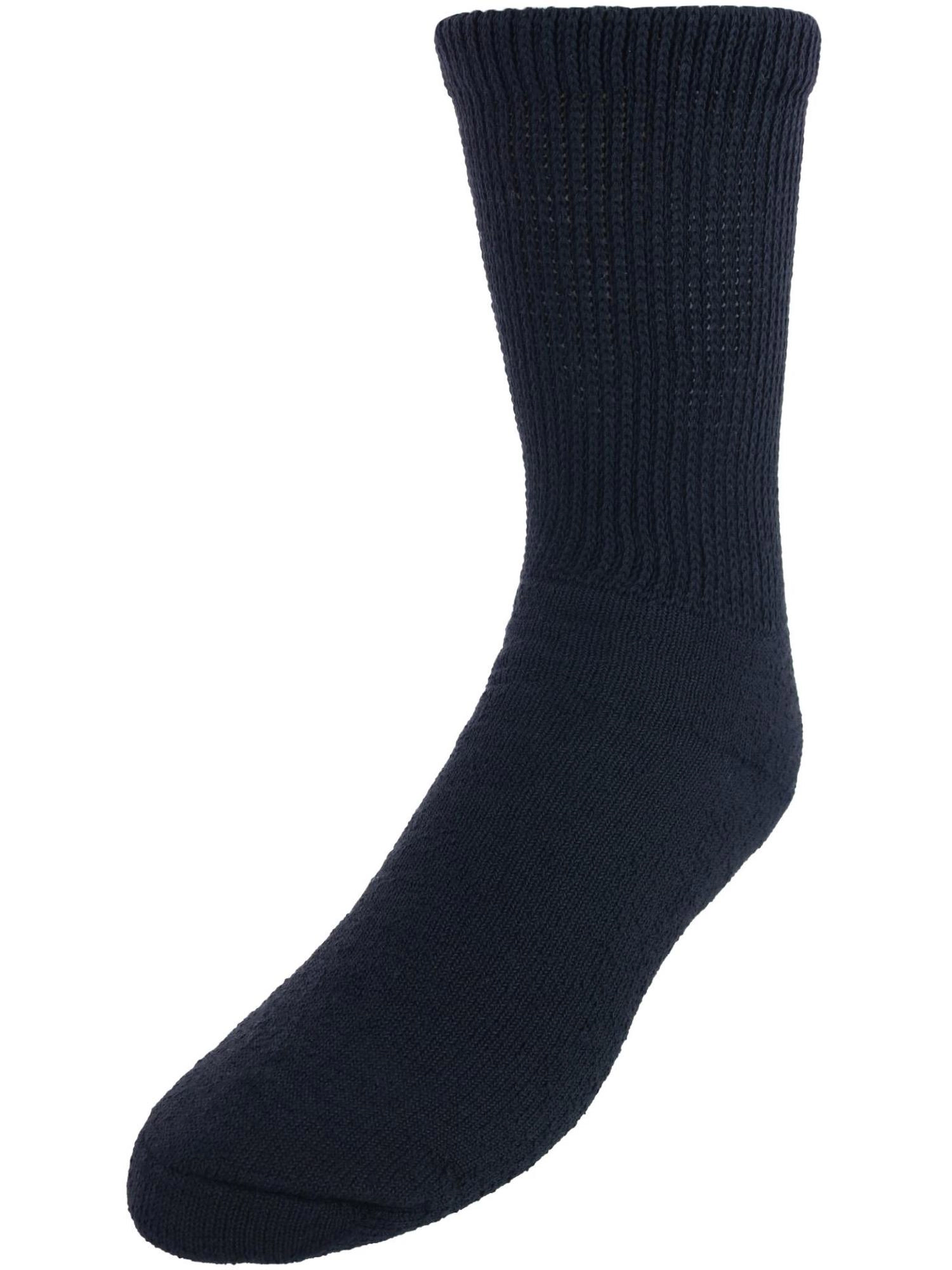 CTM Men's Diabetic Non Binding Crew Socks (3 Pairs)