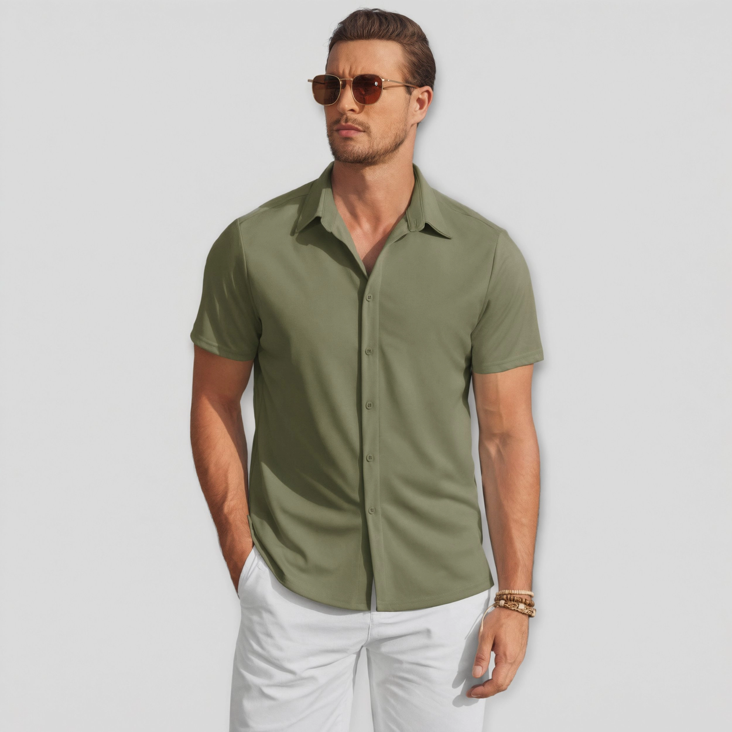COOFANDY Men's Regular Fit Short Sleeve Camp Shirt
