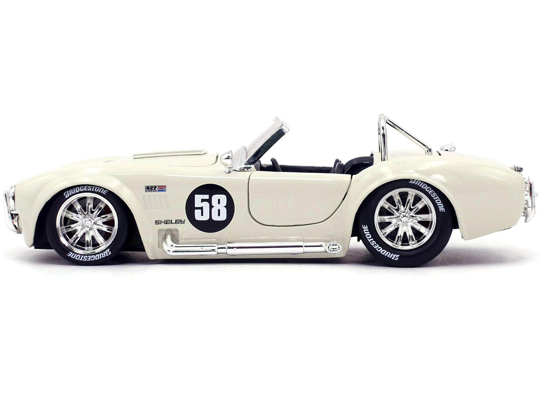 Jada 1965 Shelby Cobra 427 S/C #58 Cream "Bigtime Muscle" 1/24 Diecast Model Car by Jada