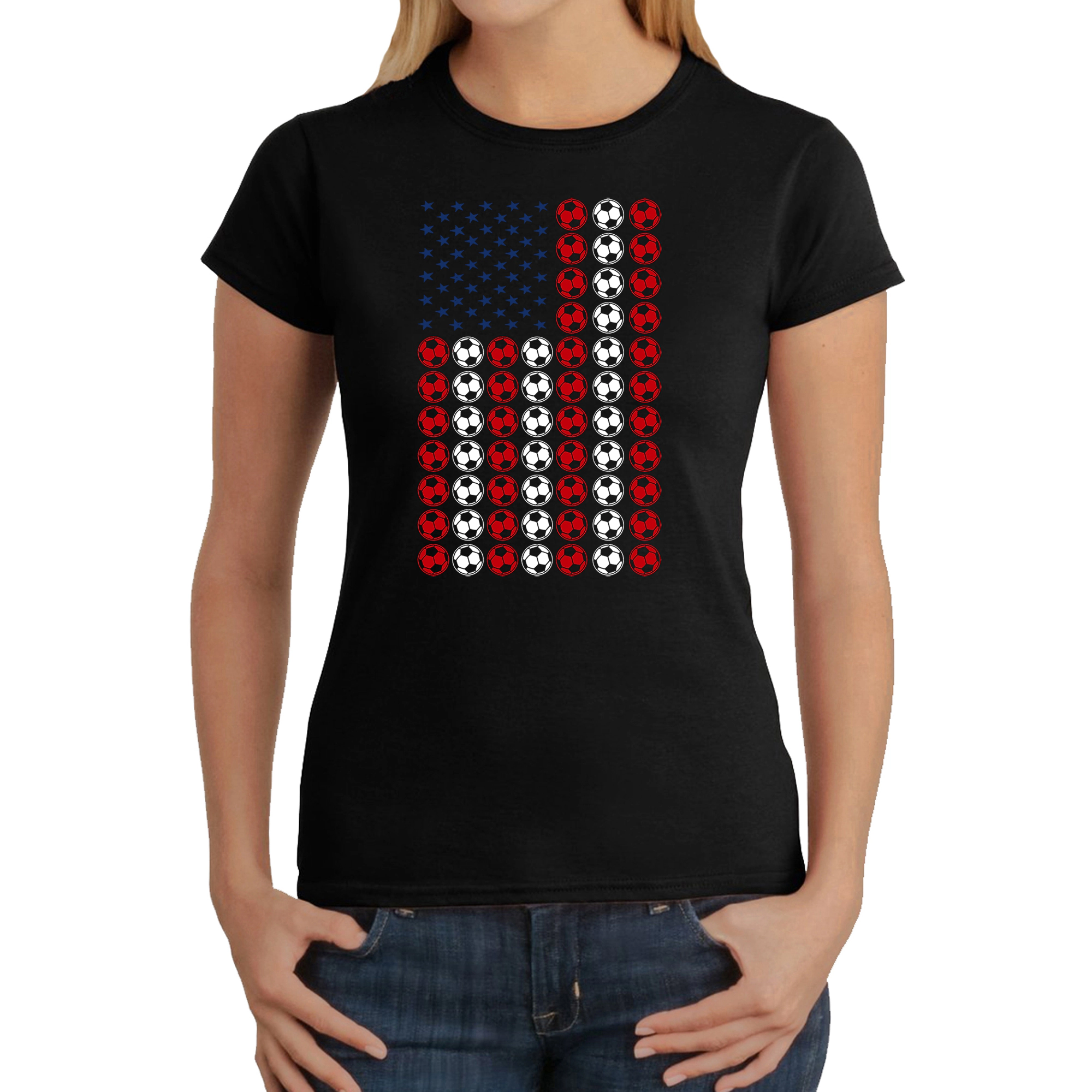 LA Pop Art Women's Word T-Shirt - Soccer Flag