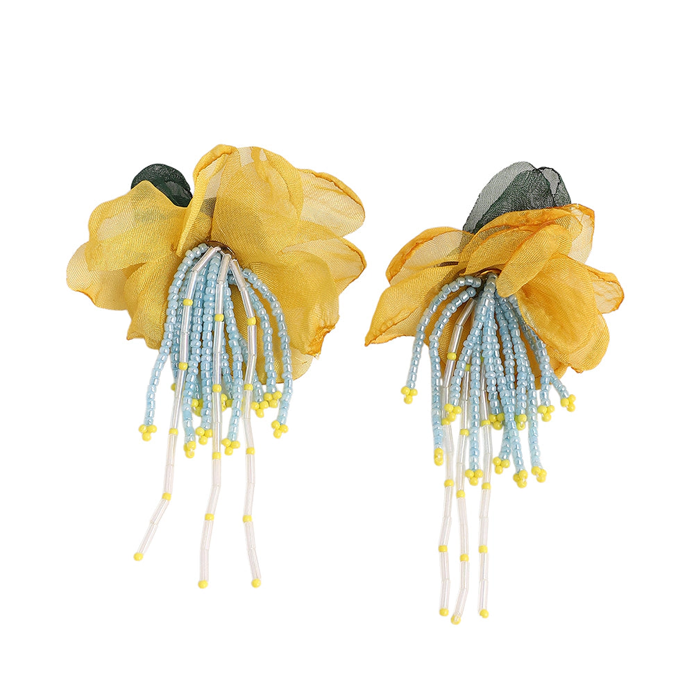 SOHI Women's Maxi-Floral Drop Earrings