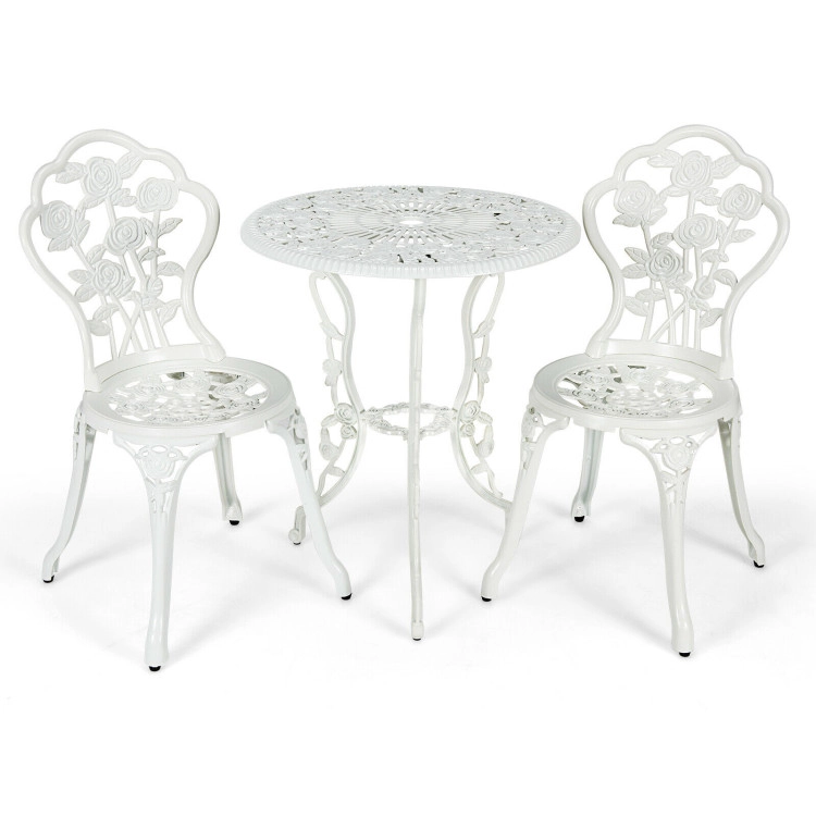 Hivvago Outdoor Cast Aluminum Patio Furniture Set With Rose Design