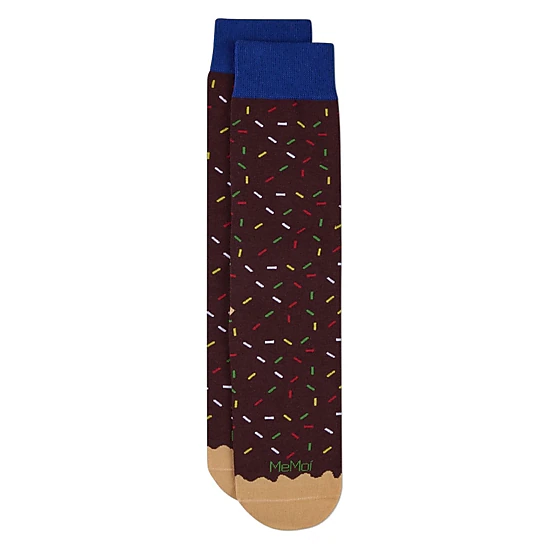 Unisex Kids Chanukah Donut-Themed Cotton-Rich Novelty Crew Sock in Gift Box