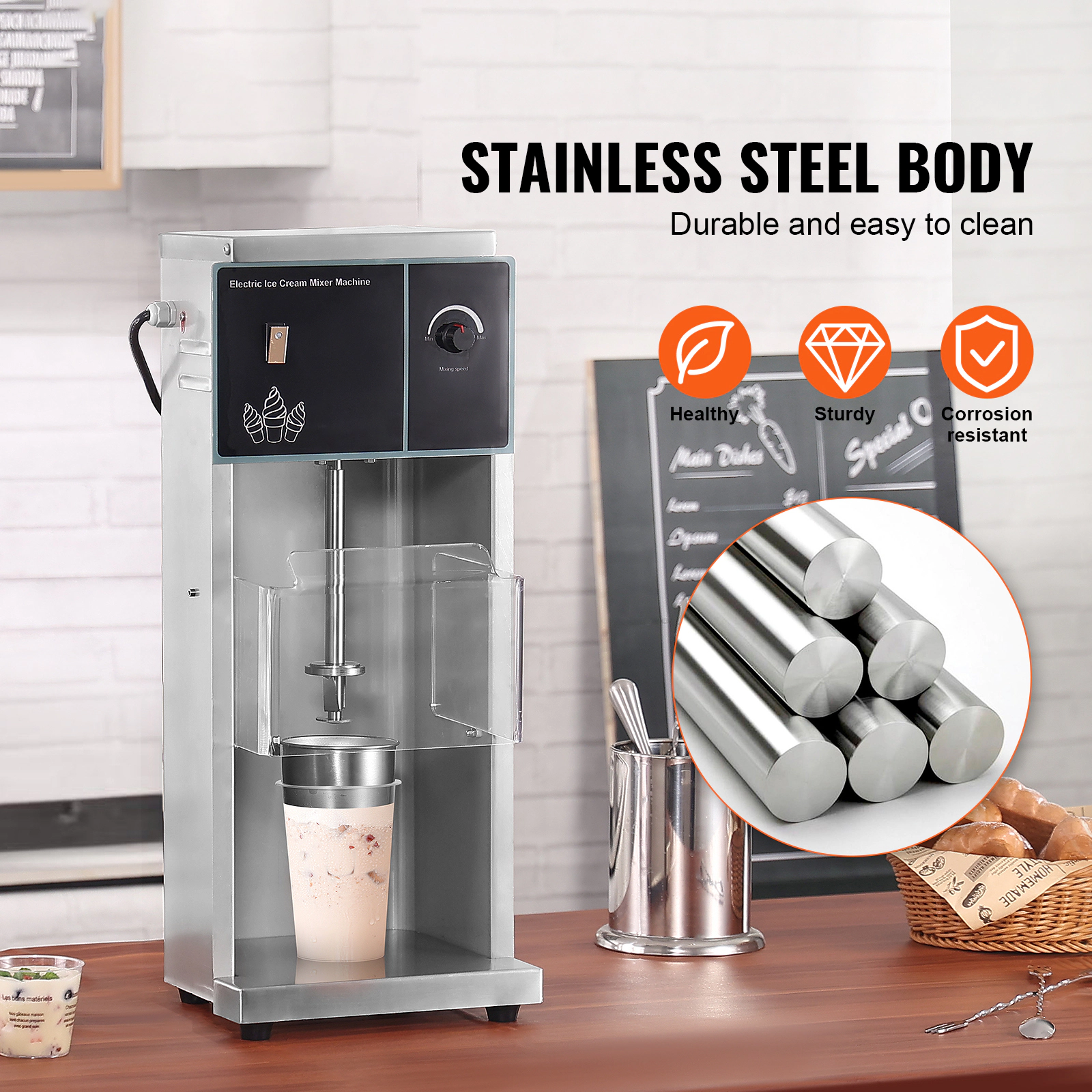 HONGGE Ice Cream Blender Speed Maker Mixer Stir Machine 304 Stainless Steel Shaker