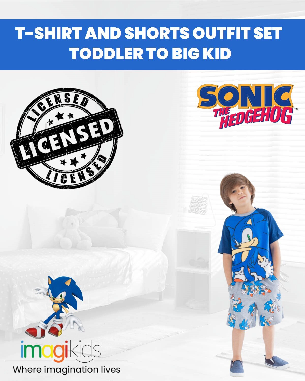 SEGA Sonic the Hedgehog Boys' 2-Piece T-Shirt and Shorts Set