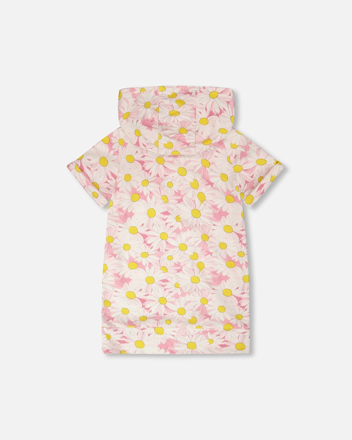 Deux par Girls French Terry Hooded Dress Printed Daisies