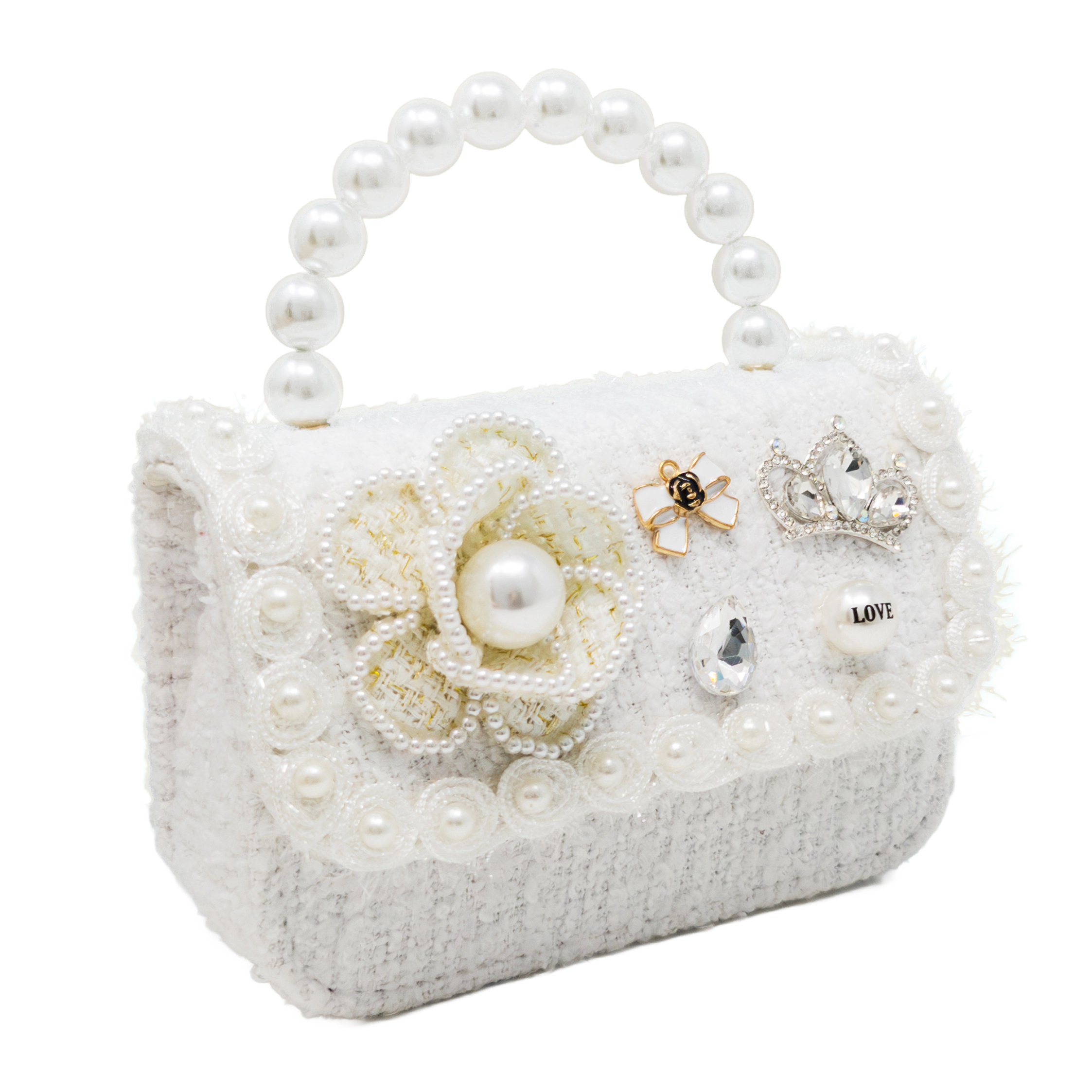 Puttisu Kids Royal Camellia Tweed Handbag