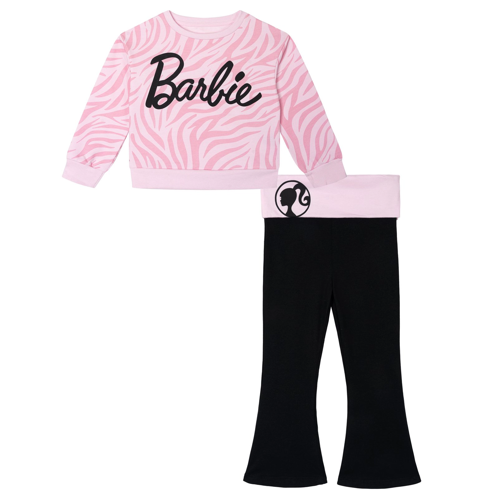 Barbie Girls' Fleece Sweatshirt and Flare Leggings Set