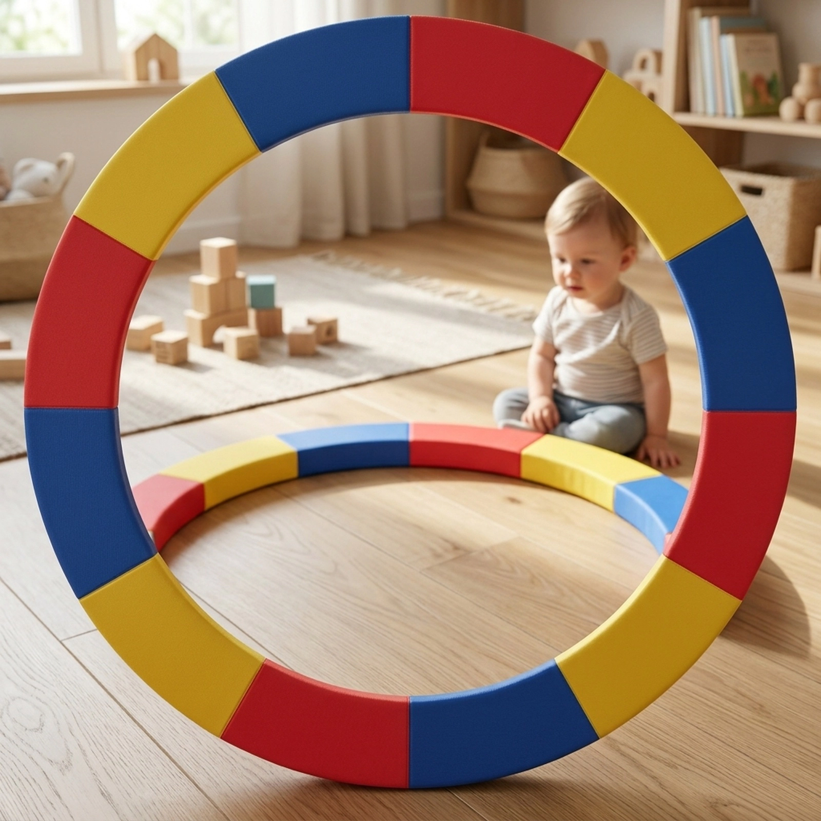 14-ft Trampoline Pad Replacement Lightweight Waterproof Round Frame Spring Guard High-Elastic EPE Foam Multicolor