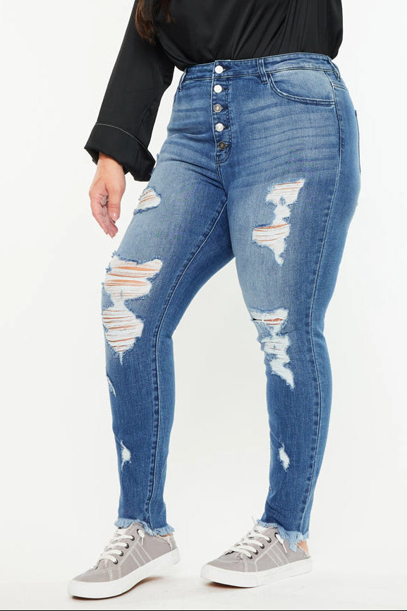Kancan Women's Plus High Rise Super Skinny Jeans Lynn