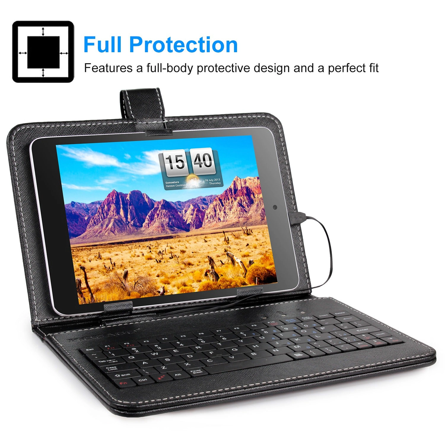 GBruno 7.9in Keyboard Case With USB Cable And Stand