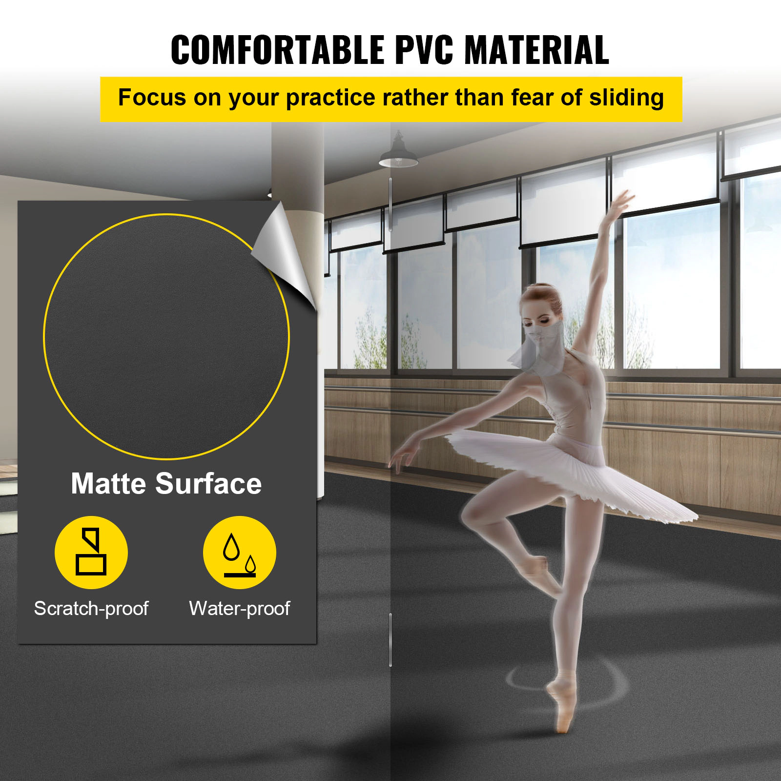 HONGGE Dance Floor Roll, Portable PVC Dance Flooring