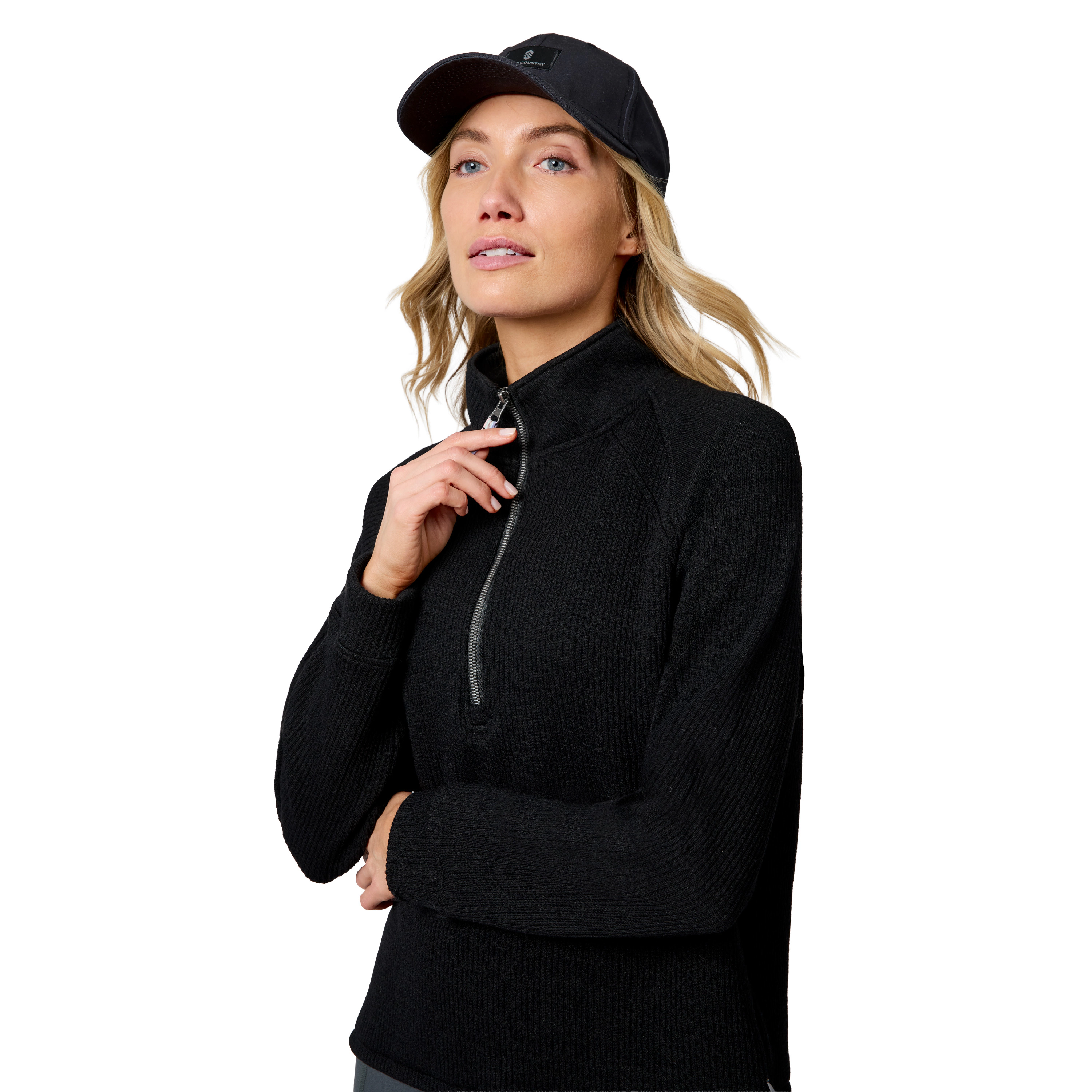 Free Country Women's Ripple Knit Half Zip Top
