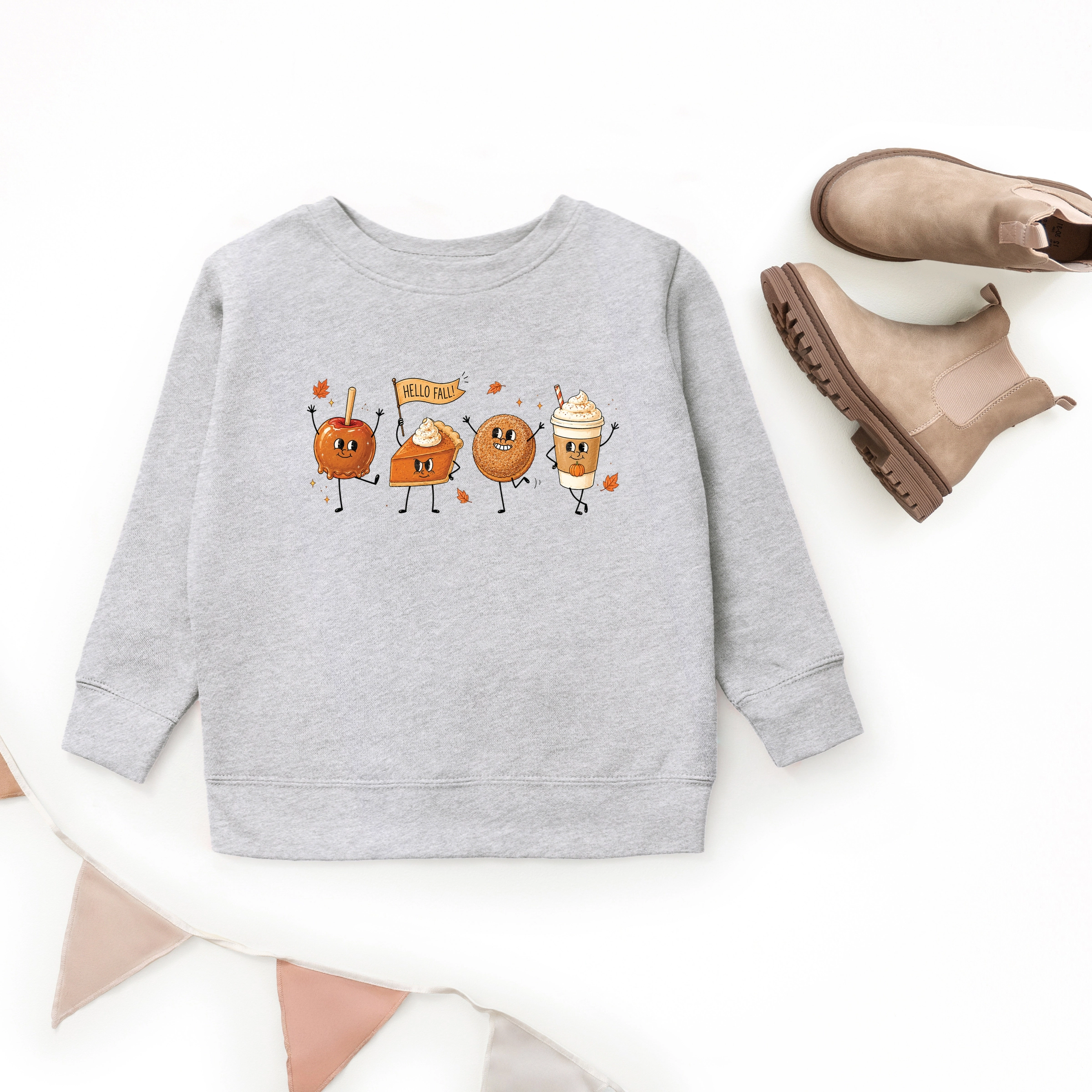 The Juniper Shop - Youth Graphic Sweatshirt Hello Fall Stick Figures