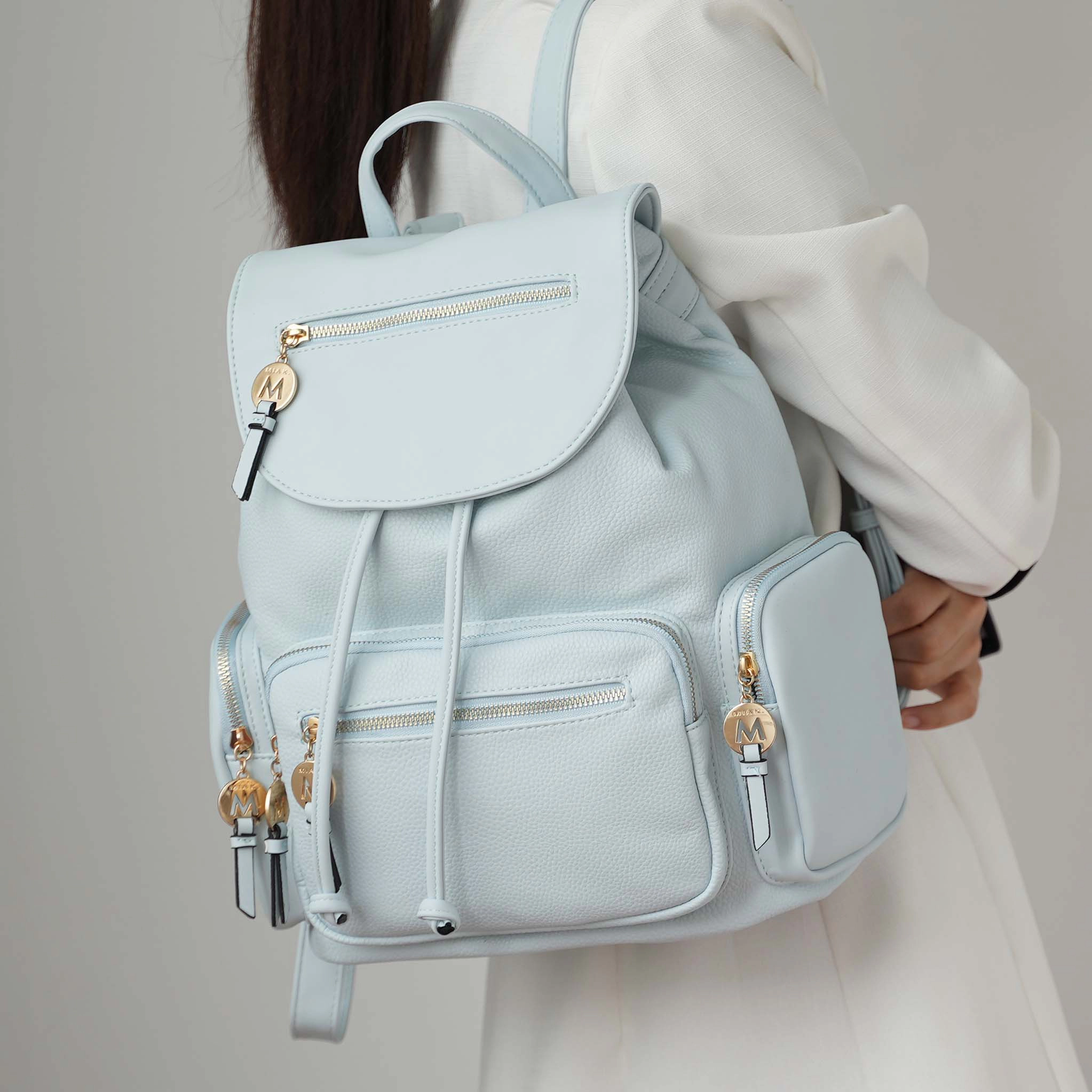 Mia K Collection Ivanna Women’s Vegan Leather Backpack Oversize Book Bag