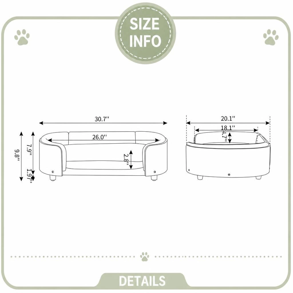 Ifmall Sturdy Plywood Elevated Pet Bed for Indoor Cats and Dogs