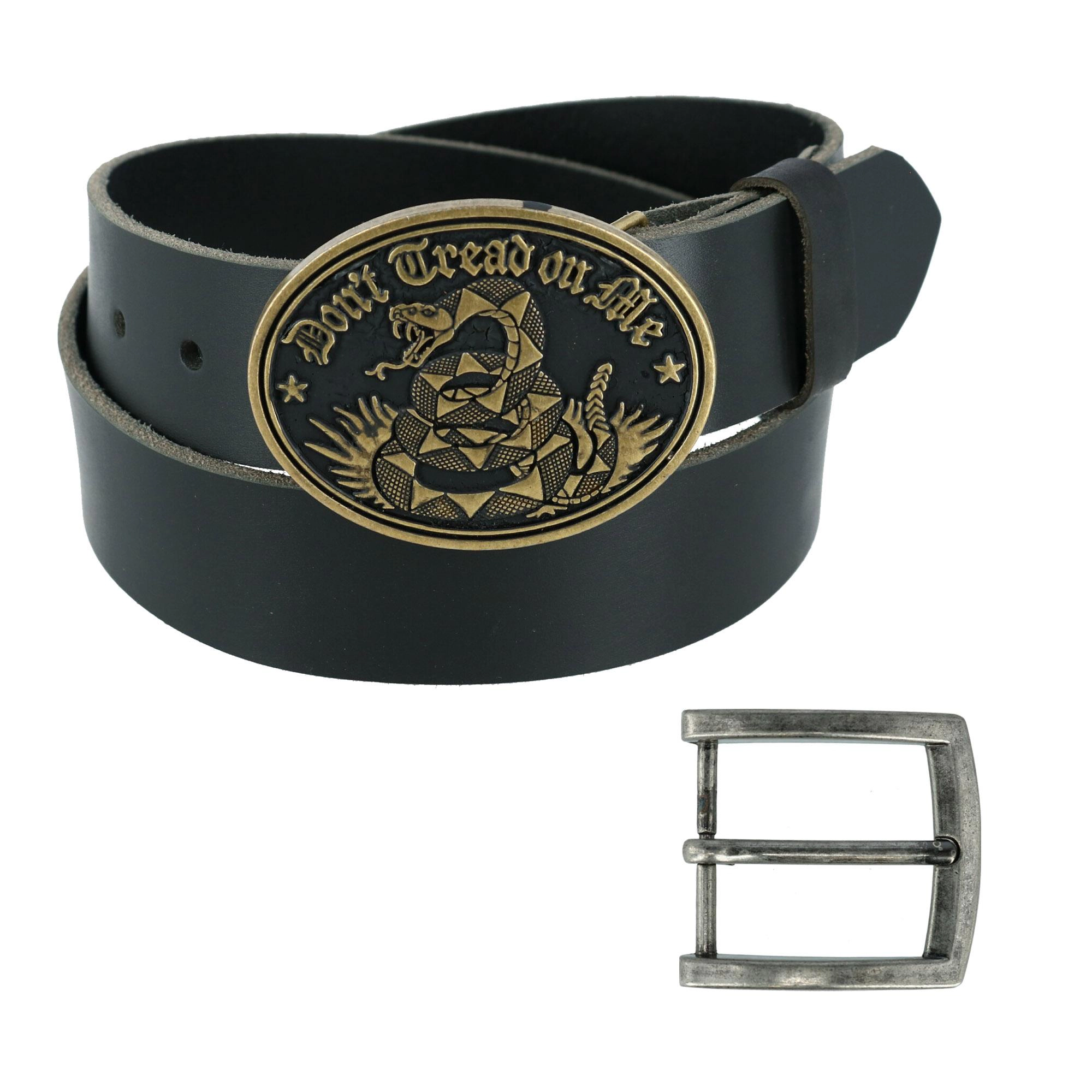 CTM Men's Bridle Belt with Don't Tread on Me Buckle (2 Set)